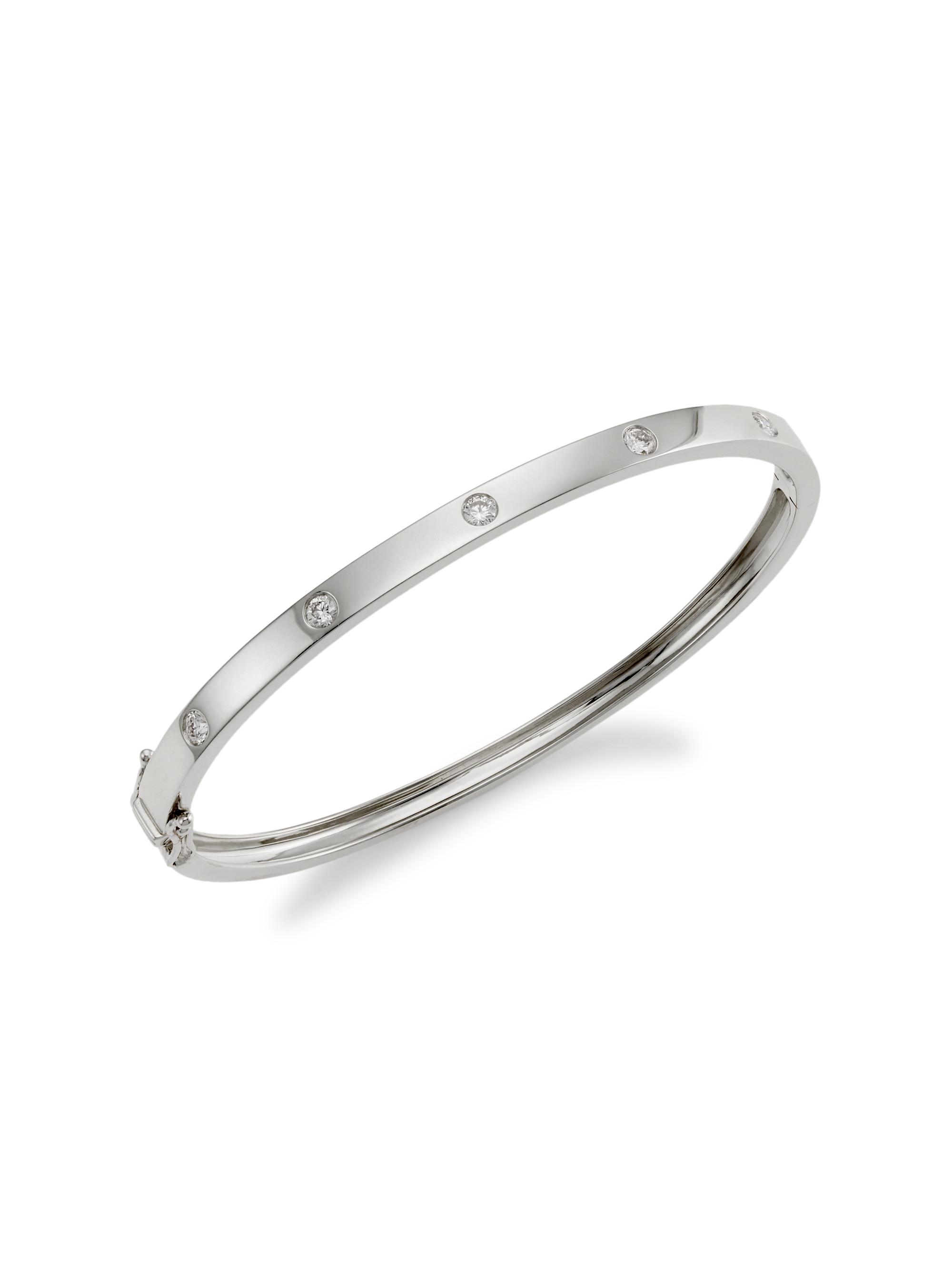 Saks Fifth Avenue Collection Women's 14K White Gold & 0.38 TCW Diamond Bangle - White Gold