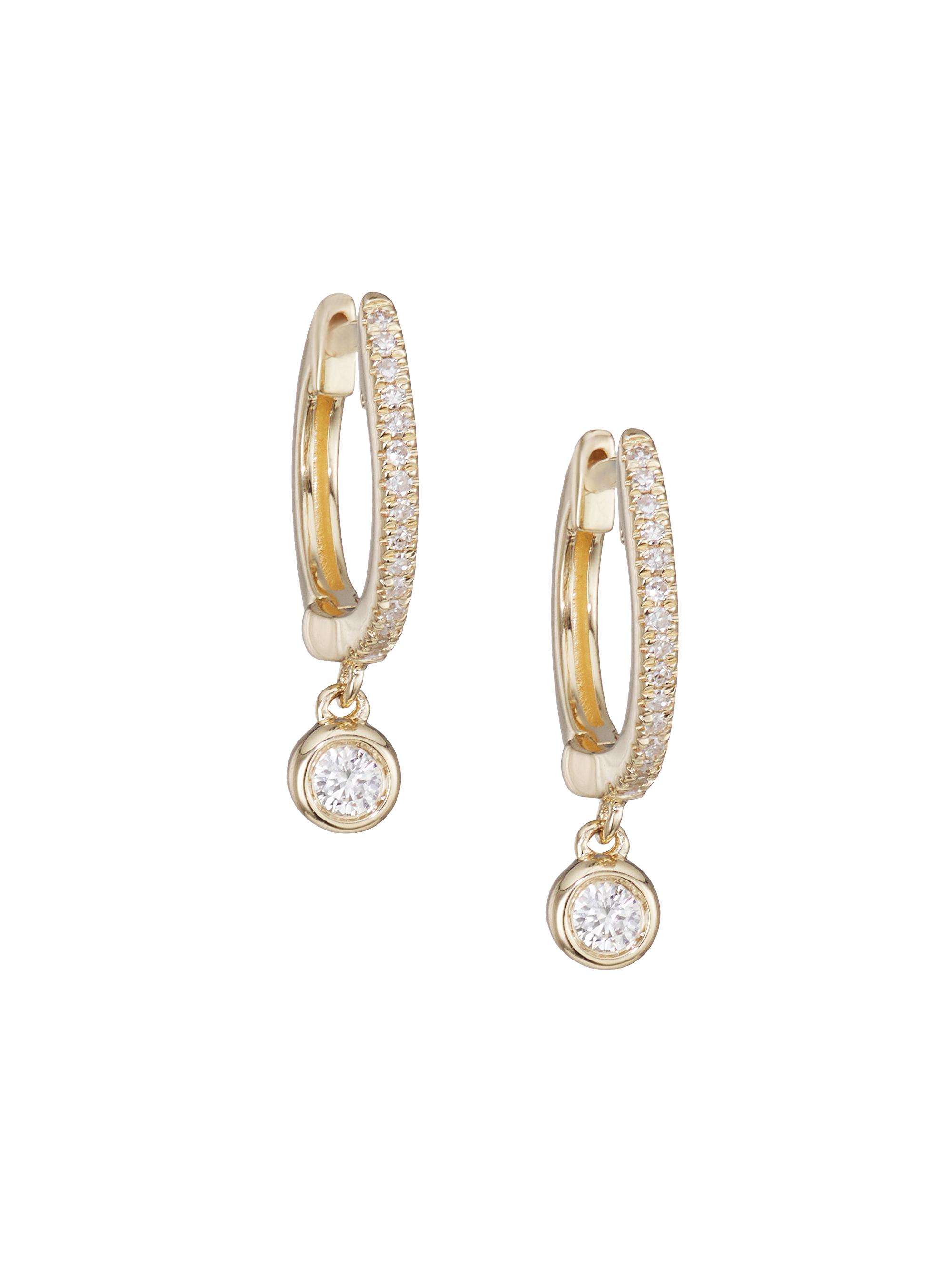 Saks Fifth Avenue Collection Women's 14K Yellow Gold & 0.14 TCW Diamond Drop Earrings - Yellow Gold