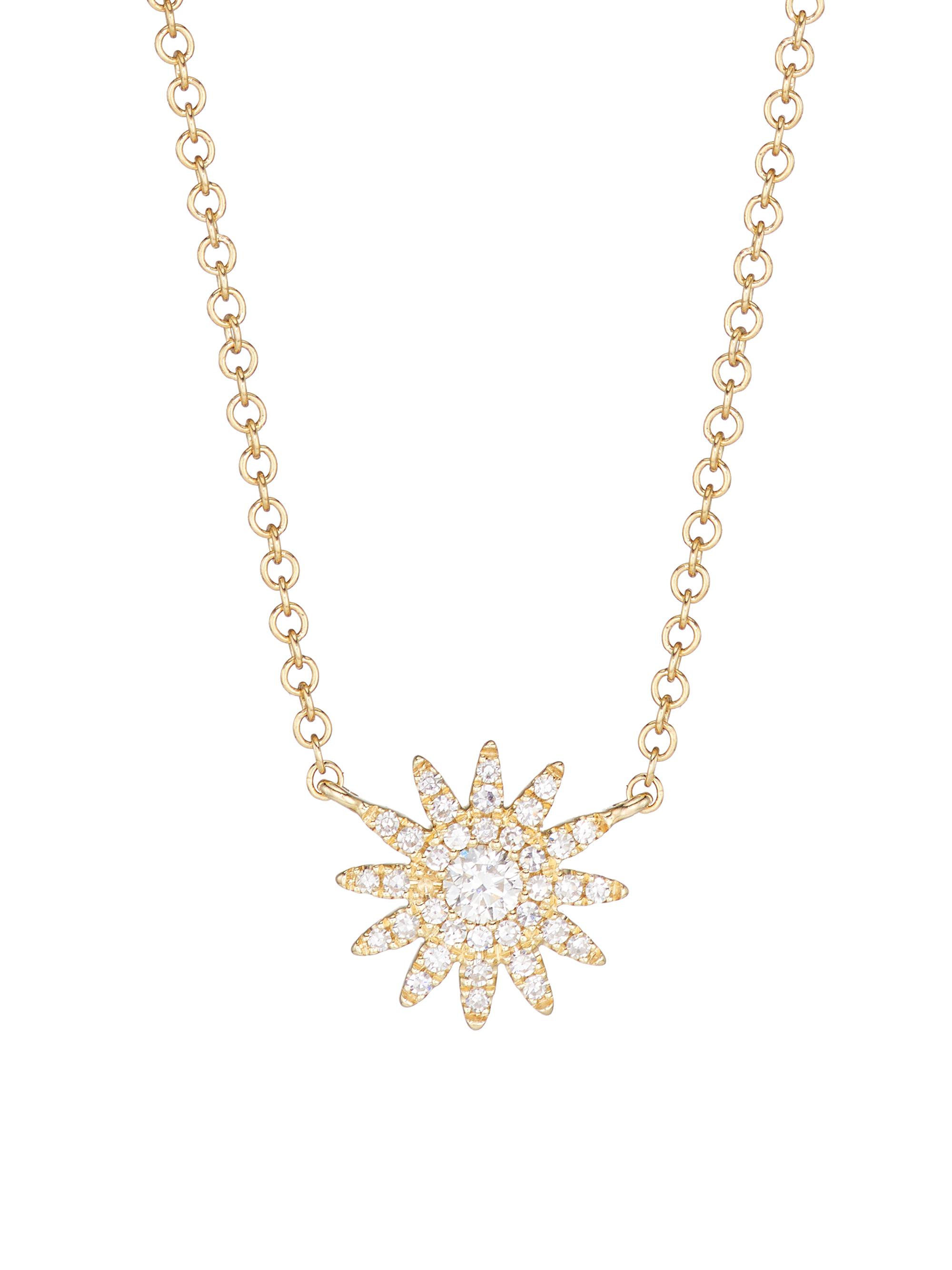 Saks Fifth Avenue Collection Women's 14K Yellow Gold & 0.15 TCW Diamond Starburst Pendant Necklace - Yellow Gold