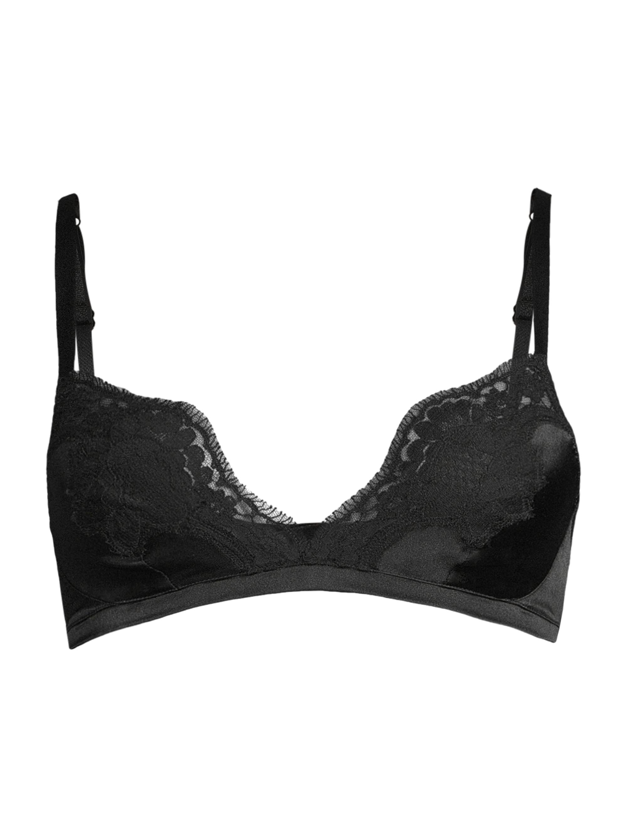 Dolce & Gabbana Women's Silk & Lace Soft Cup Bra - Nero