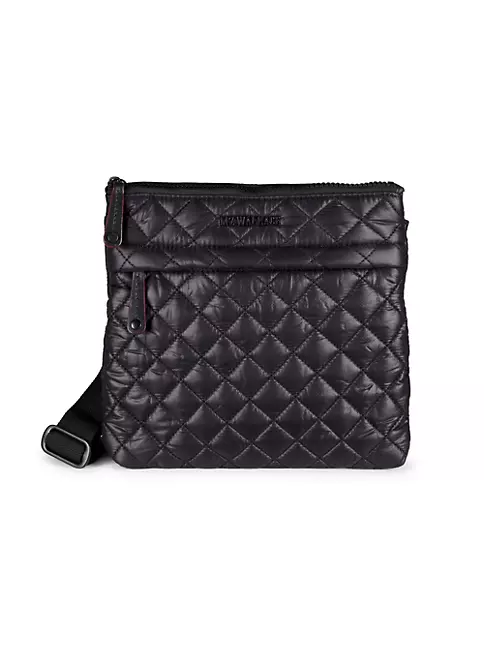 Large Metro Quilted Crossbody Bag in Black