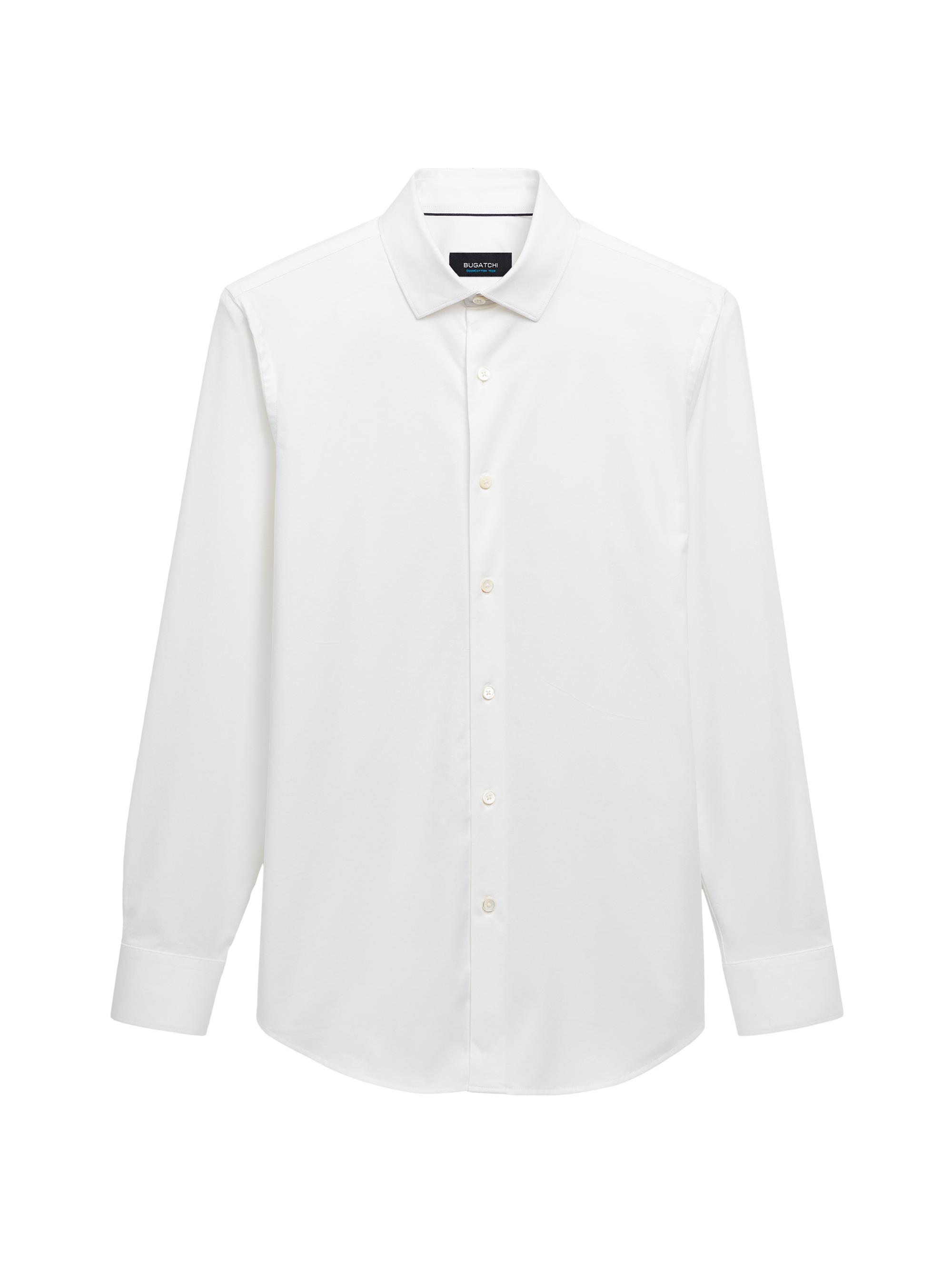 Bugatchi Men's OoohCotton Marbled Long-Sleeve Comfort Stretch Shirt - Air Blue