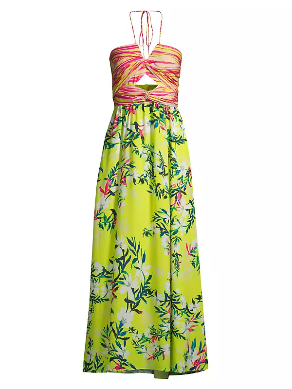 Floral Front-Twist Maxi Dress