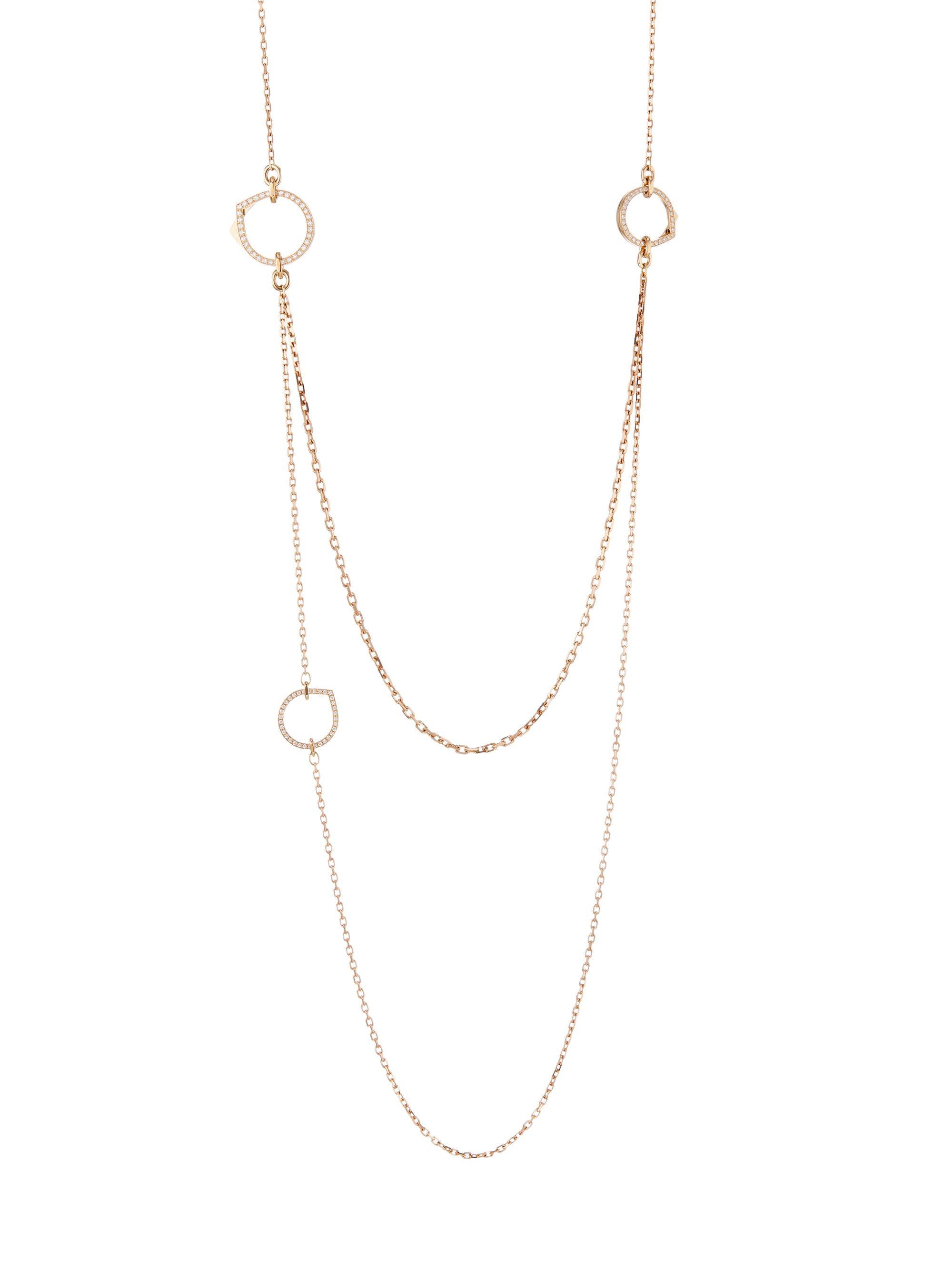 Repossi Women's Antifer Pink Gold & Diamond Pavé Long Necklace - Pink Gold