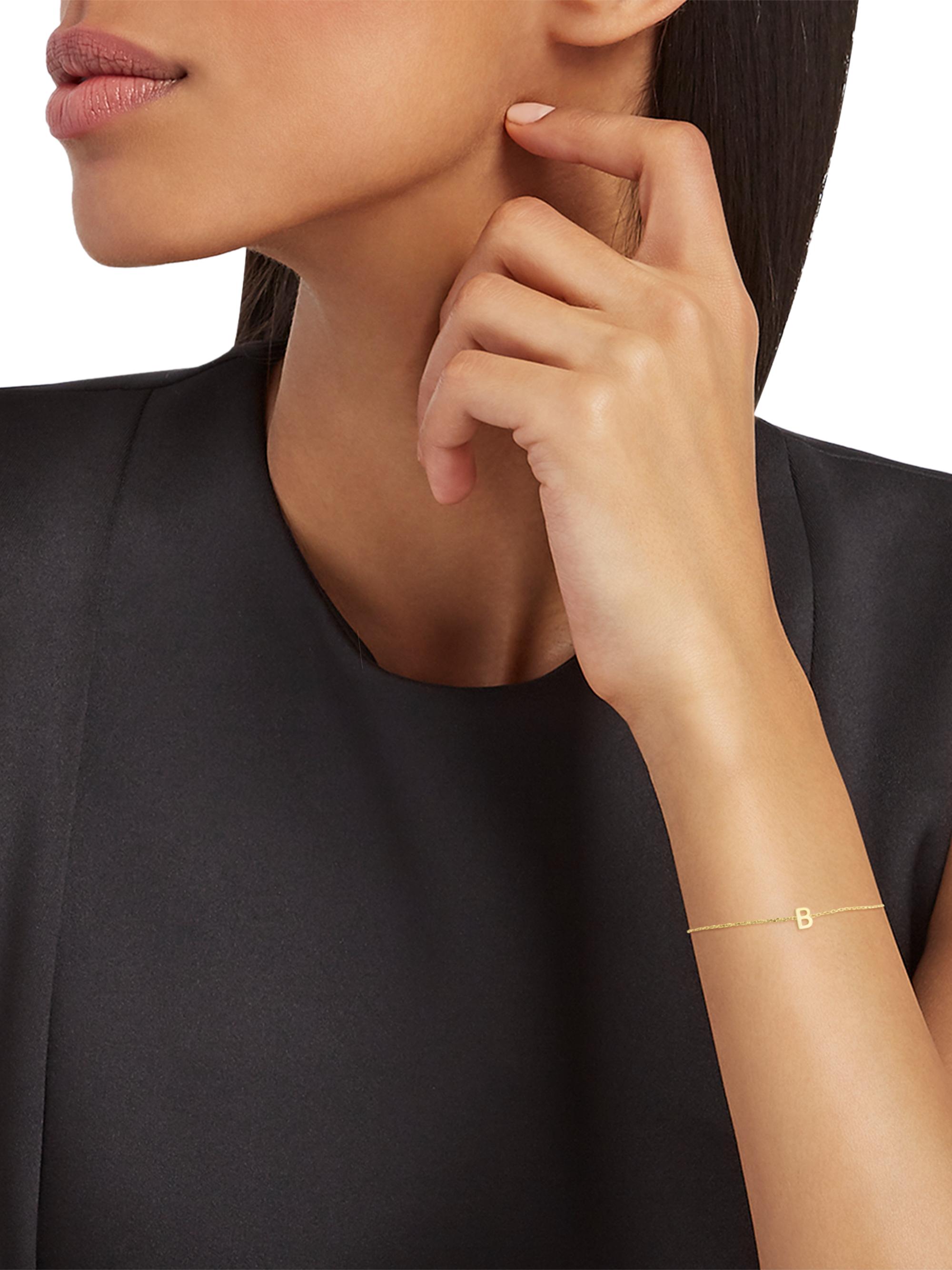 14K Yellow Gold Initial Charm Bracelet