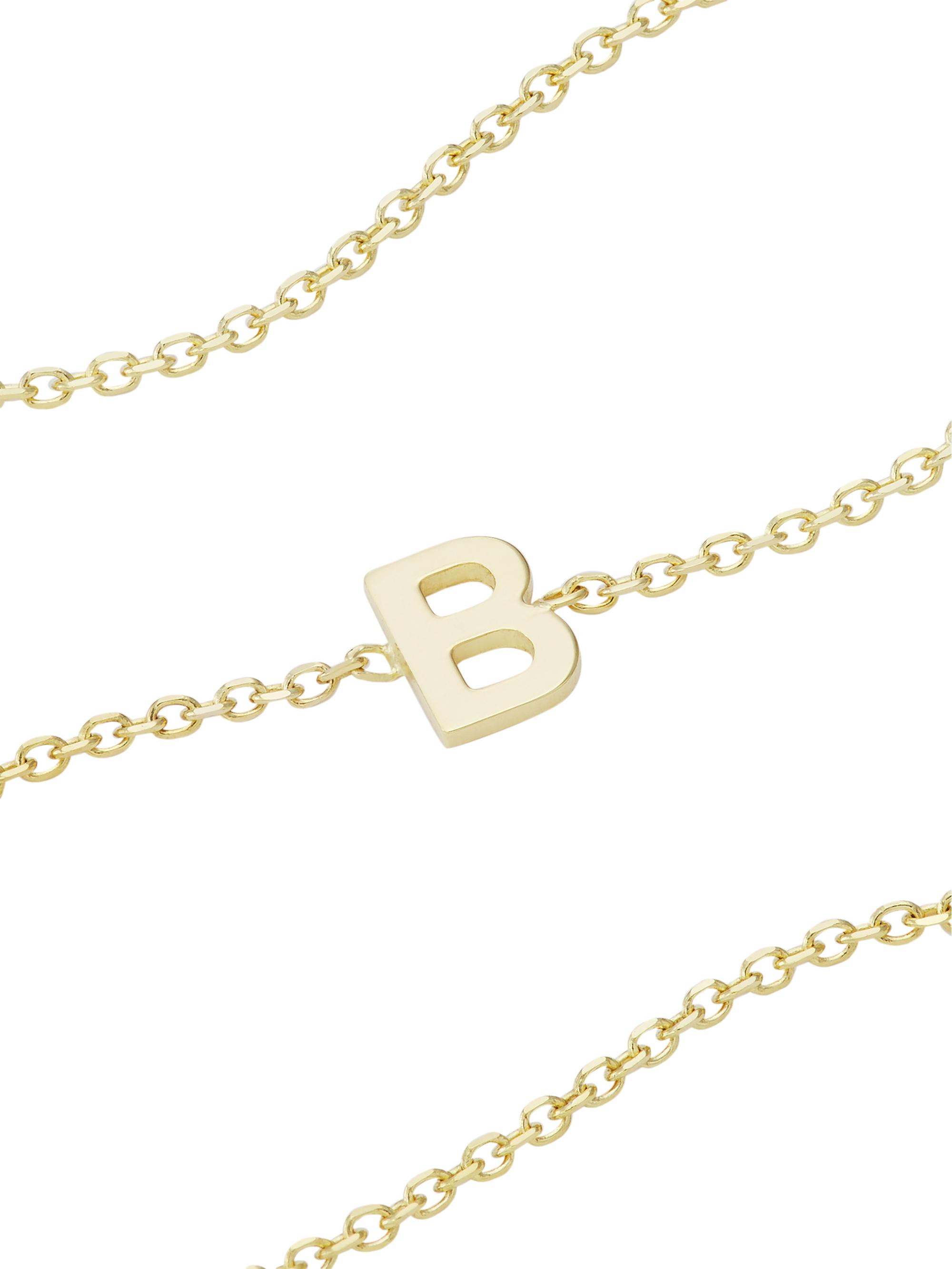 14K Yellow Gold Initial Charm Bracelet