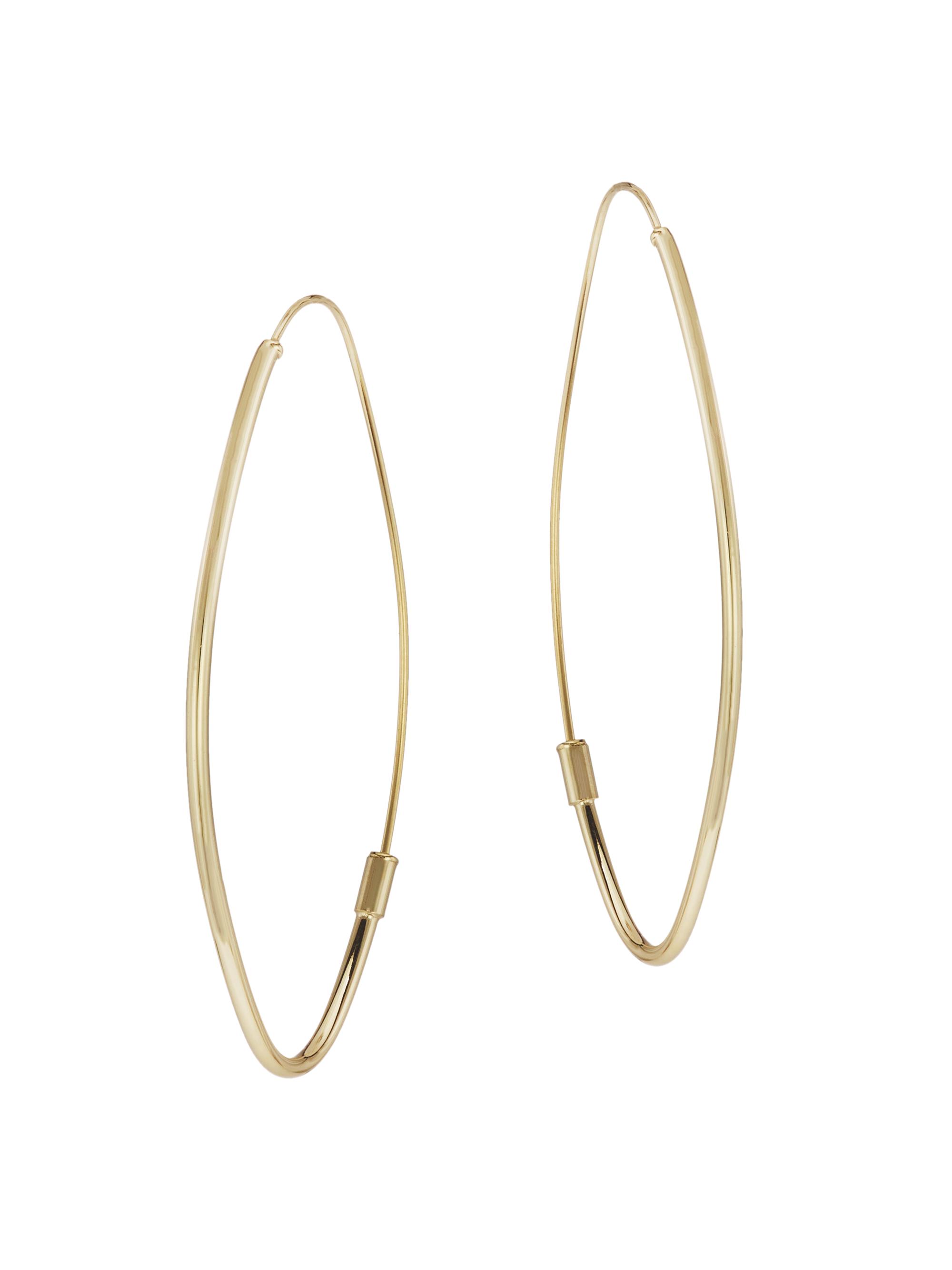 Saks Fifth Avenue Collection Women's 14K Gold Marquise-Shaped Hoop Earrings - Yellow