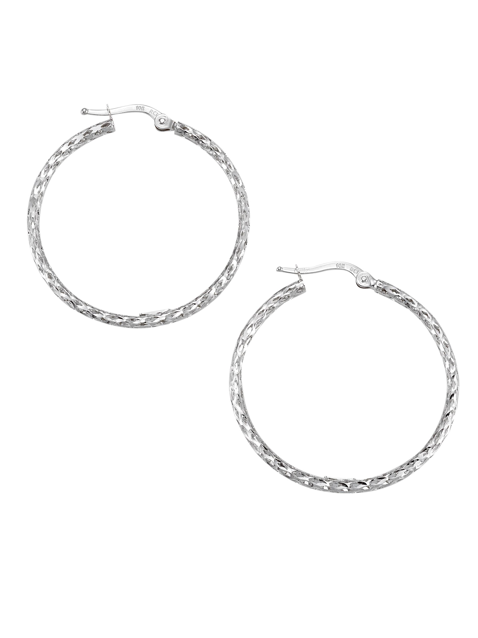 Saks Fifth Avenue Collection Women's 14K Gold Openwork Hoop Earrings - White