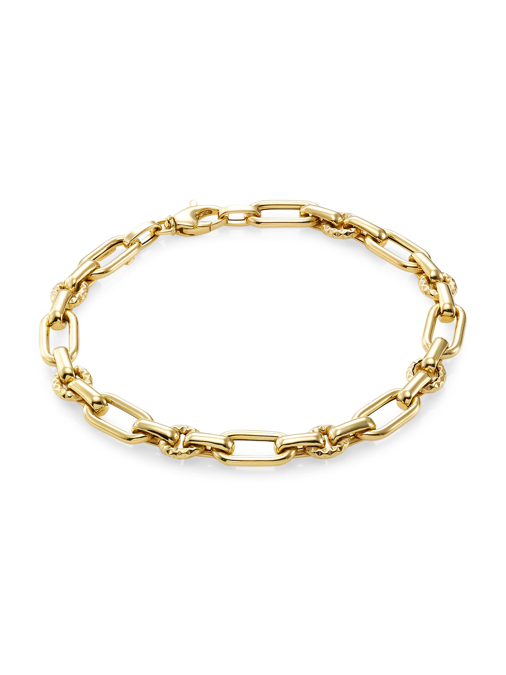 Saks Fifth Avenue Collection Women's 14K Gold Oval & Round Chainlink Bracelet - Yellow