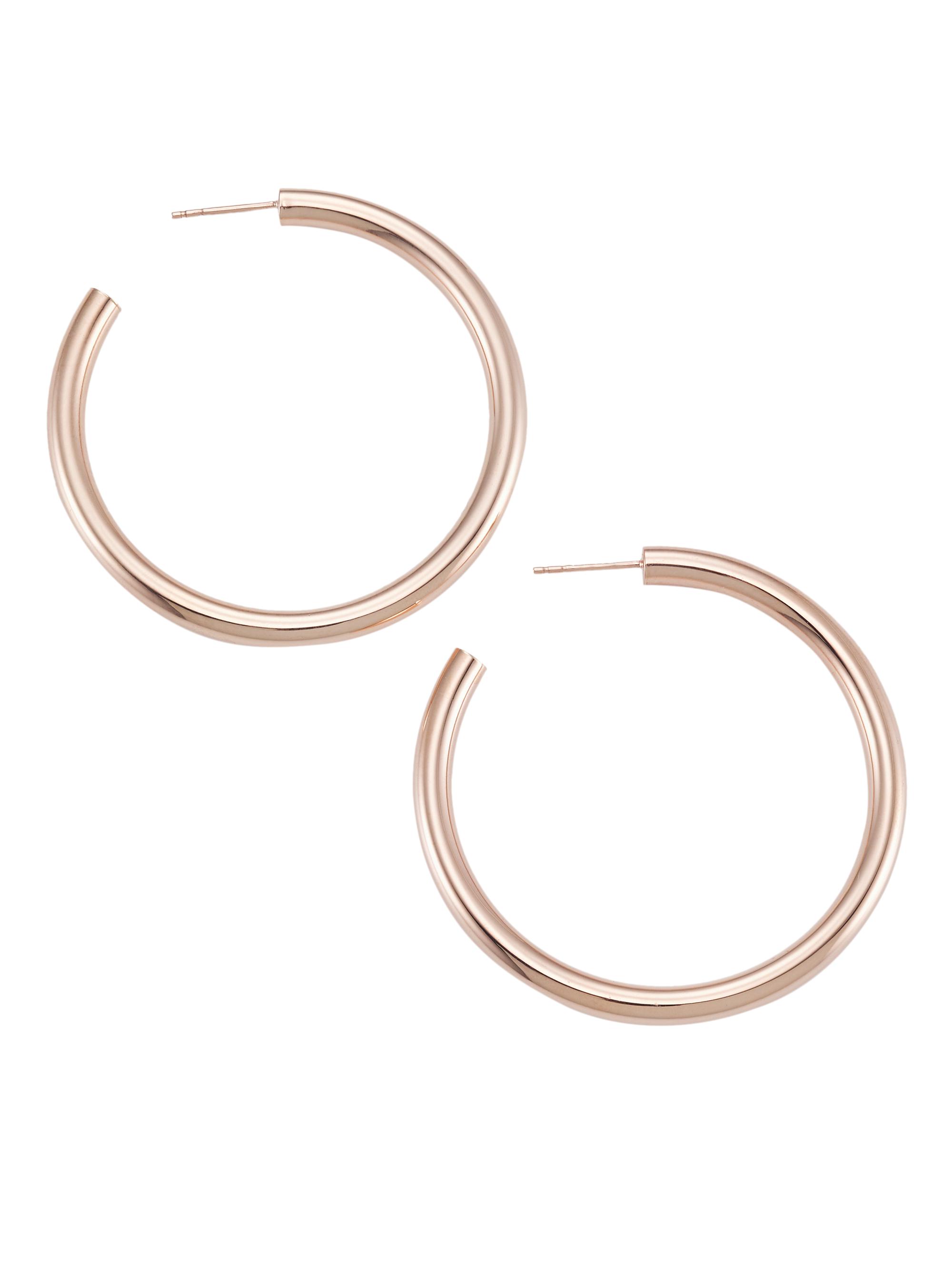 Saks Fifth Avenue Collection Women's 14K Gold Open Hoop Earrings - Rose Gold