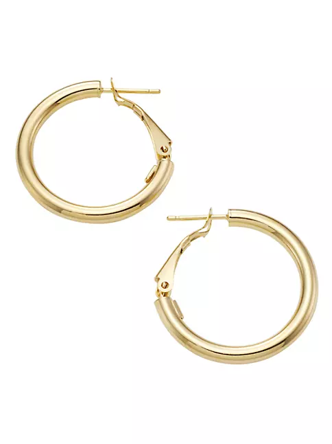 GUCCI' letter hoop earrings in yellow gold-toned