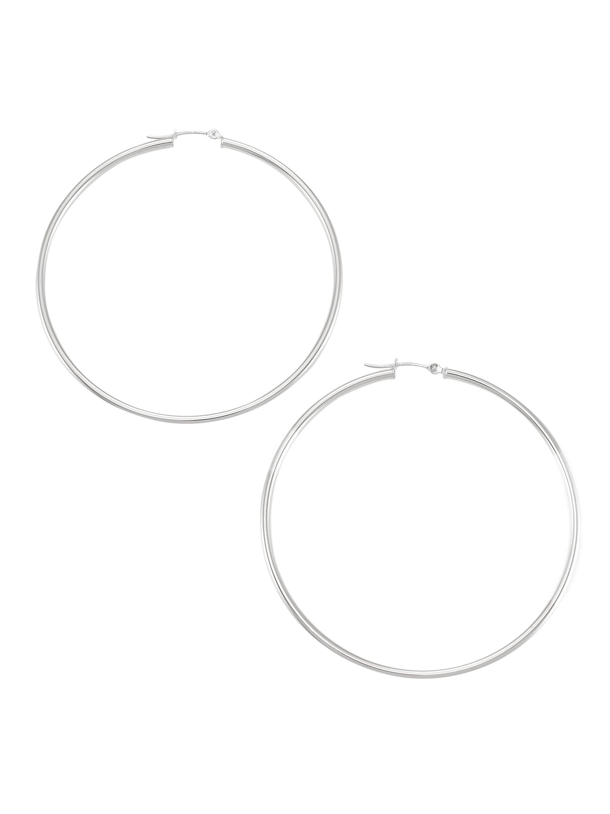 Saks Fifth Avenue Collection Women's 14K Gold Hoop Earrings - White Gold