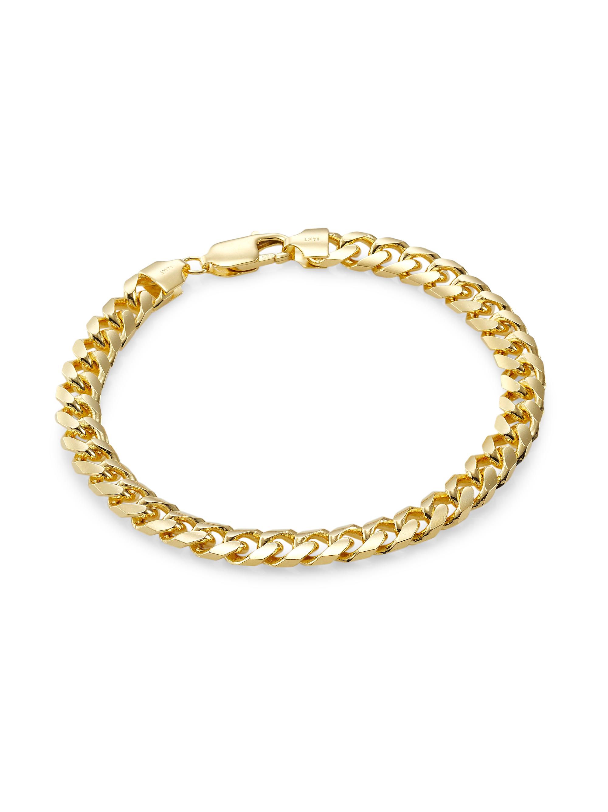Saks Fifth Avenue Collection Men's Solid 14K Gold Miami Cuban Chain Bracelet - Yellow Gold