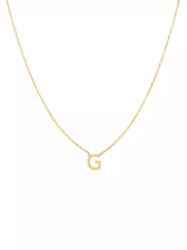 14K Yellow Gold Initial Pendant Necklace