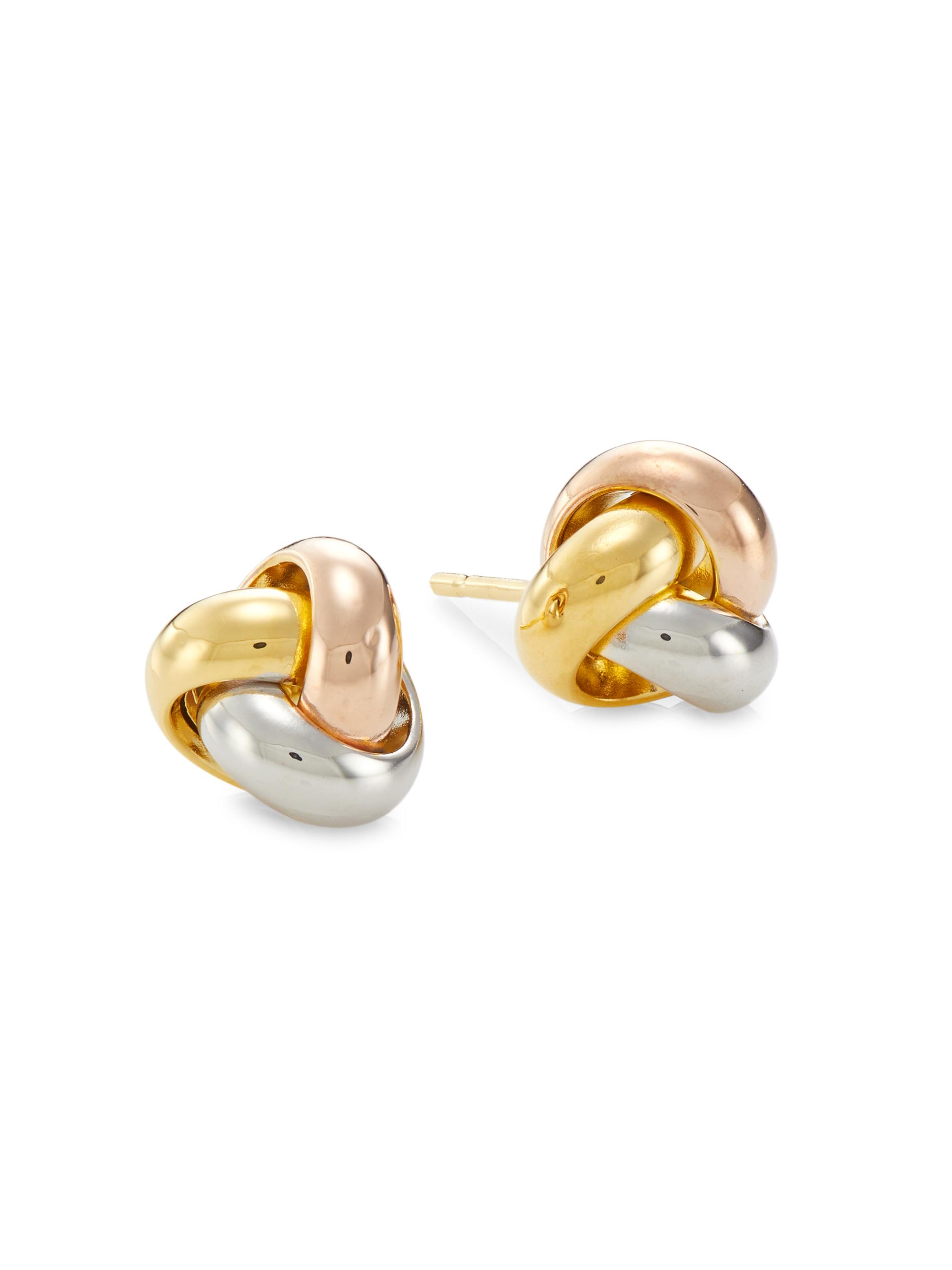 Saks Fifth Avenue Collection Women's 14K Gold Knot Stud Earrings - Yellow Gold