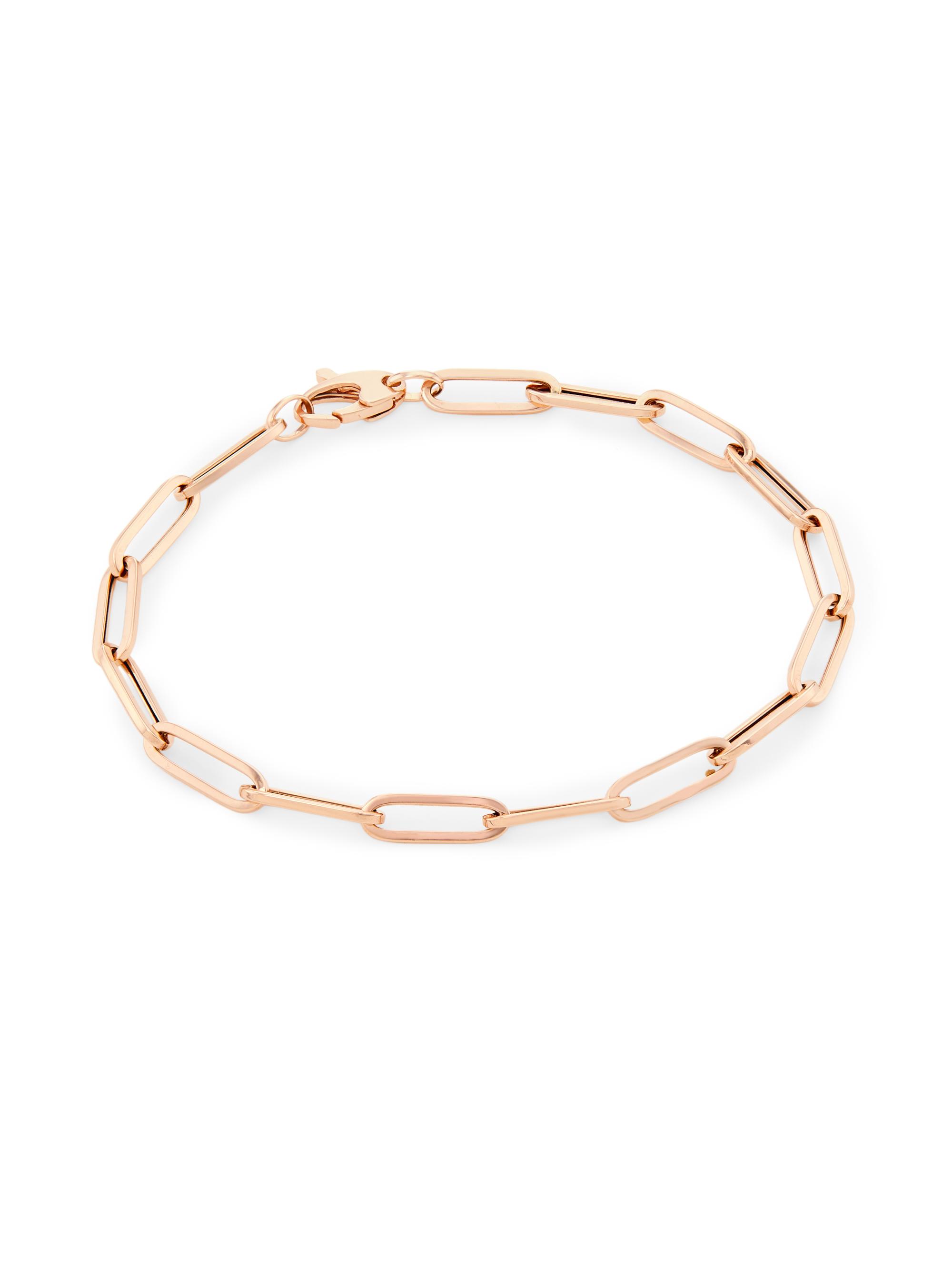 Saks Fifth Avenue Collection Women's 14K Pink Gold Paper Clip Chain Bracelet - Rose Gold