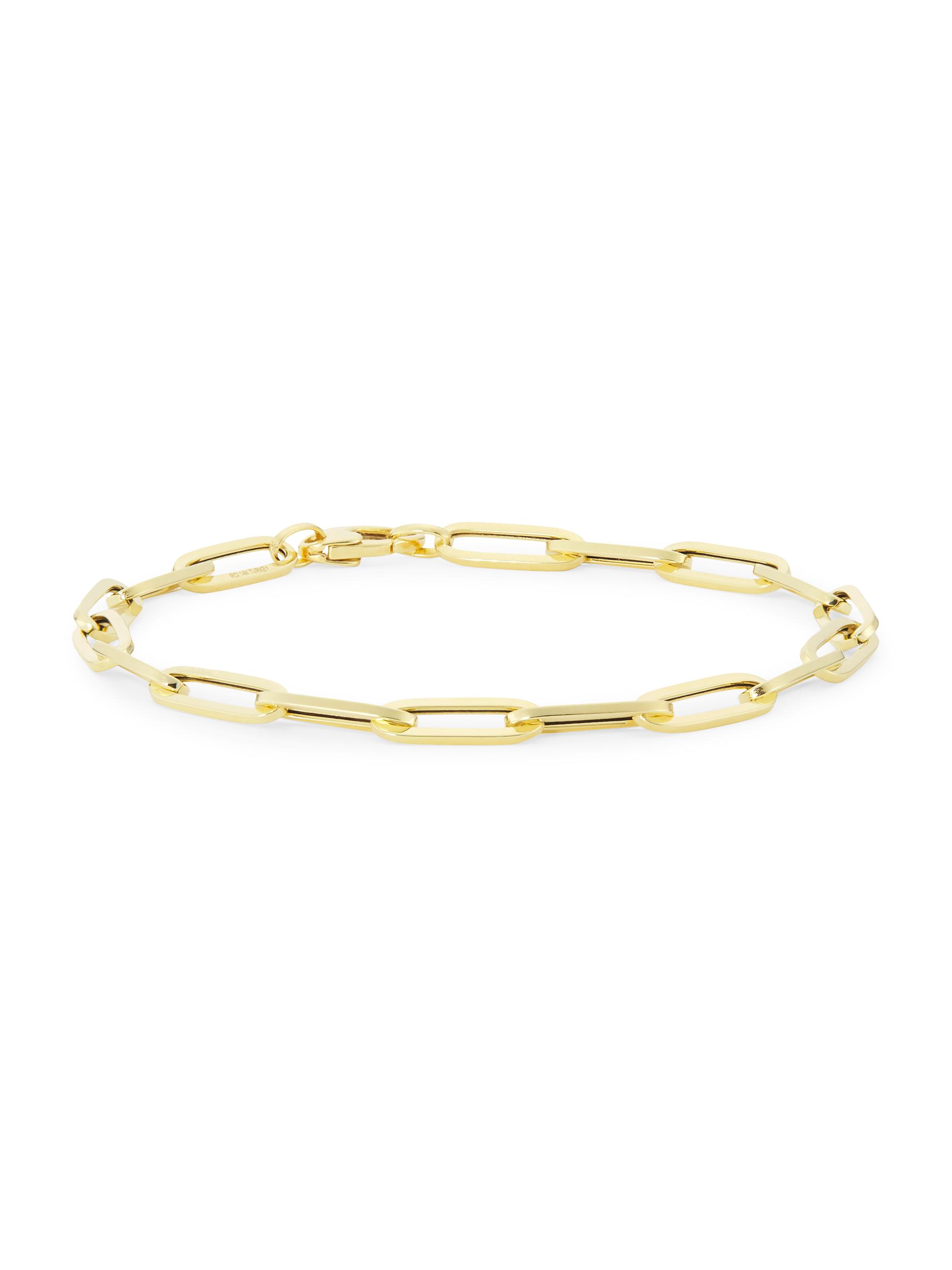 Saks Fifth Avenue Collection Women's 14K Yellow Gold Paper Clip Chain Bracelet - Yellow