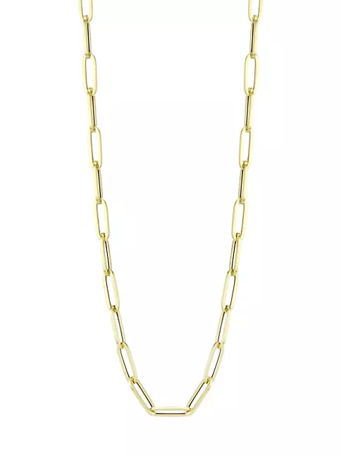 Saks Fifth Avenue 14K Gold Paperclip Chain Necklace Yellow Gold