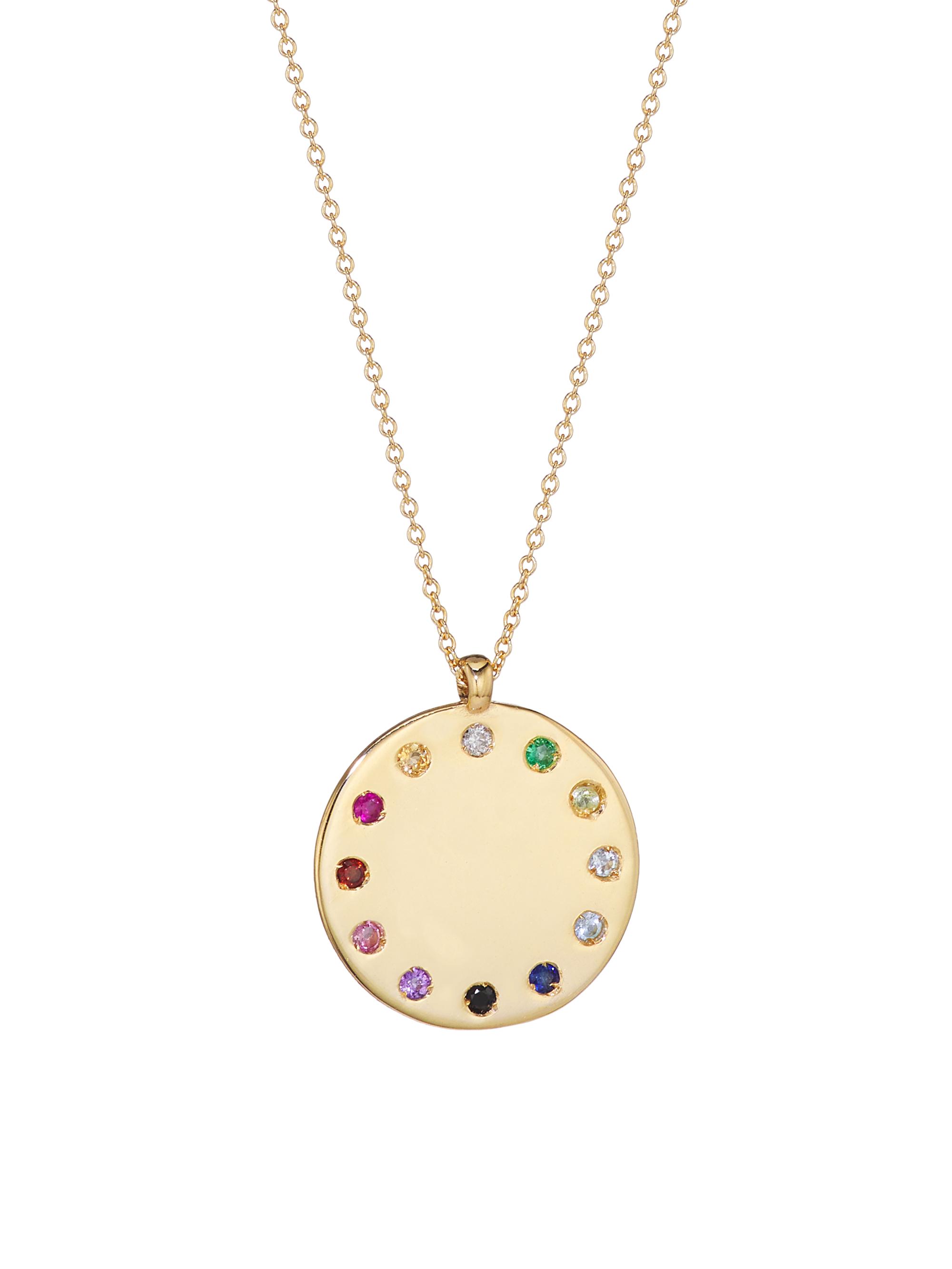 Saks Fifth Avenue Collection Women's 14K Gold Multi-Stone Rainbow Circle Medallion Necklace - Yellow Gold