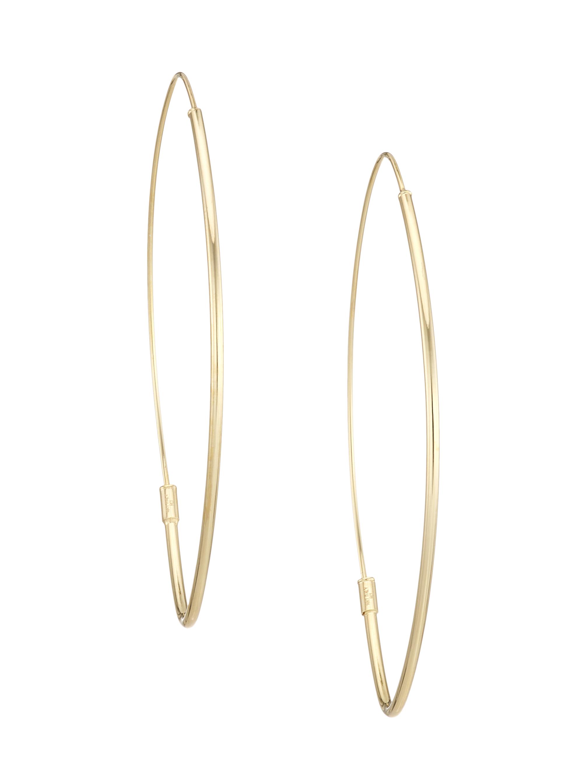Saks Fifth Avenue Collection Women's 14K Yellow Gold Marquise-Shaped Hoop Earrings - Yellow