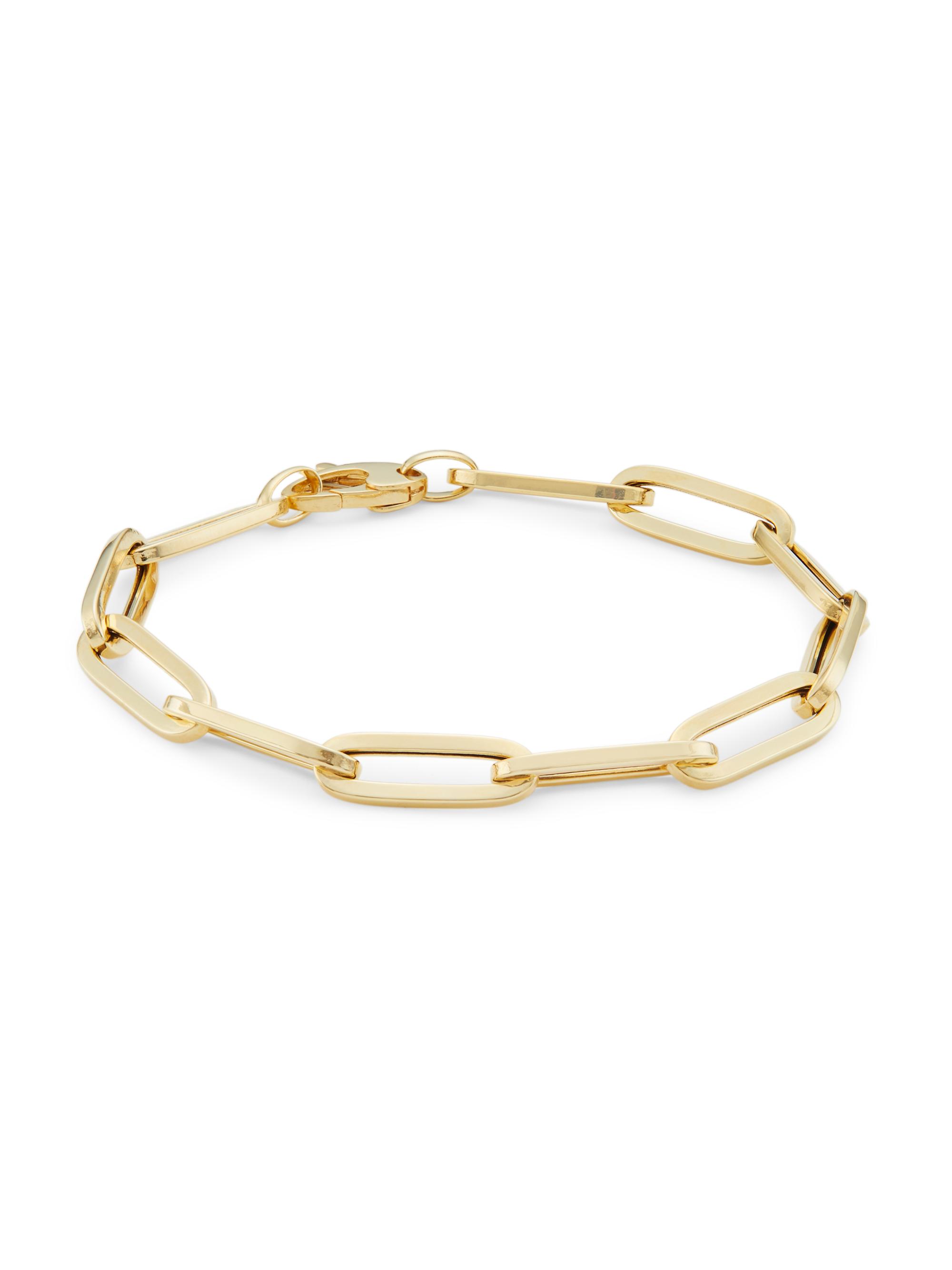 Saks Fifth Avenue Collection Women's 14K Yellow Gold Paper Clip Chain Bracelet - Yellow