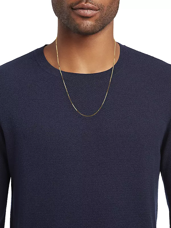 Solid 14K Gold Box Chain Necklace