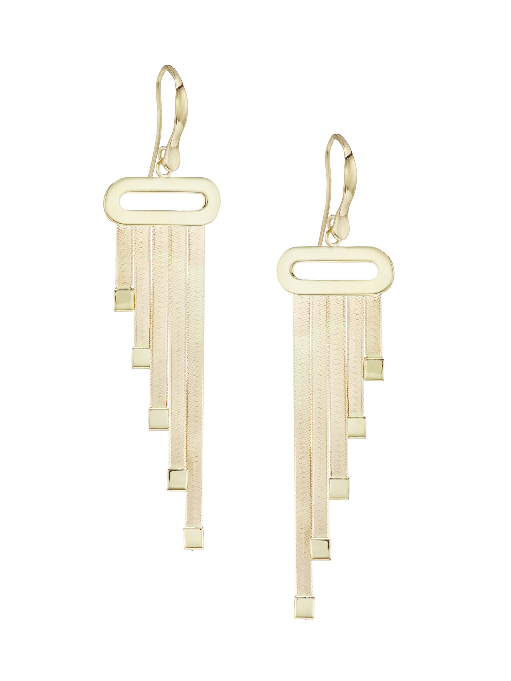 Saks Fifth Avenue Collection Women's Solid 14K Gold Herringbone Chain Drop Earrings - Yellow Gold