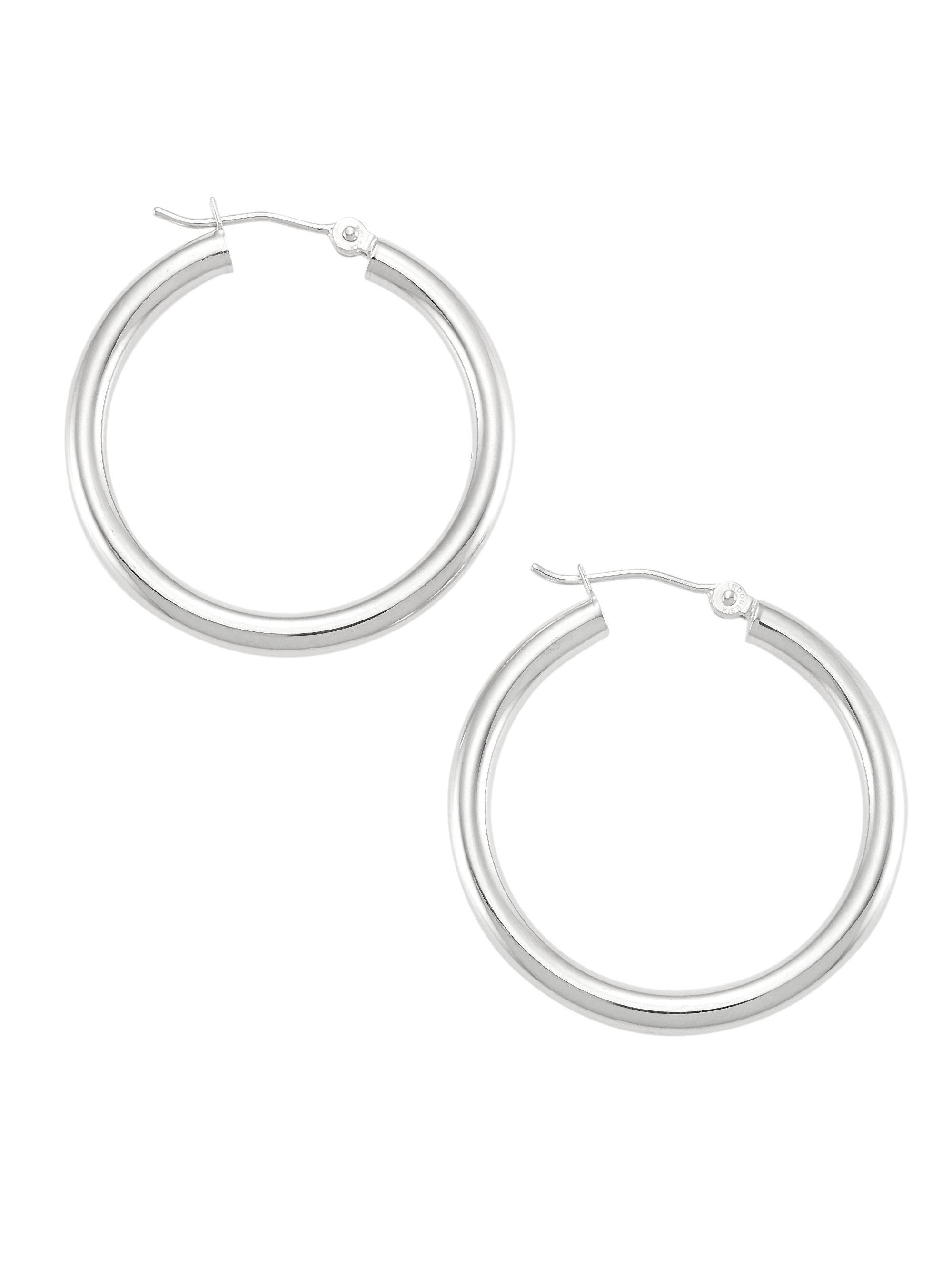 Saks Fifth Avenue Collection Women's 14K White Gold Hoop Earrings - White Gold