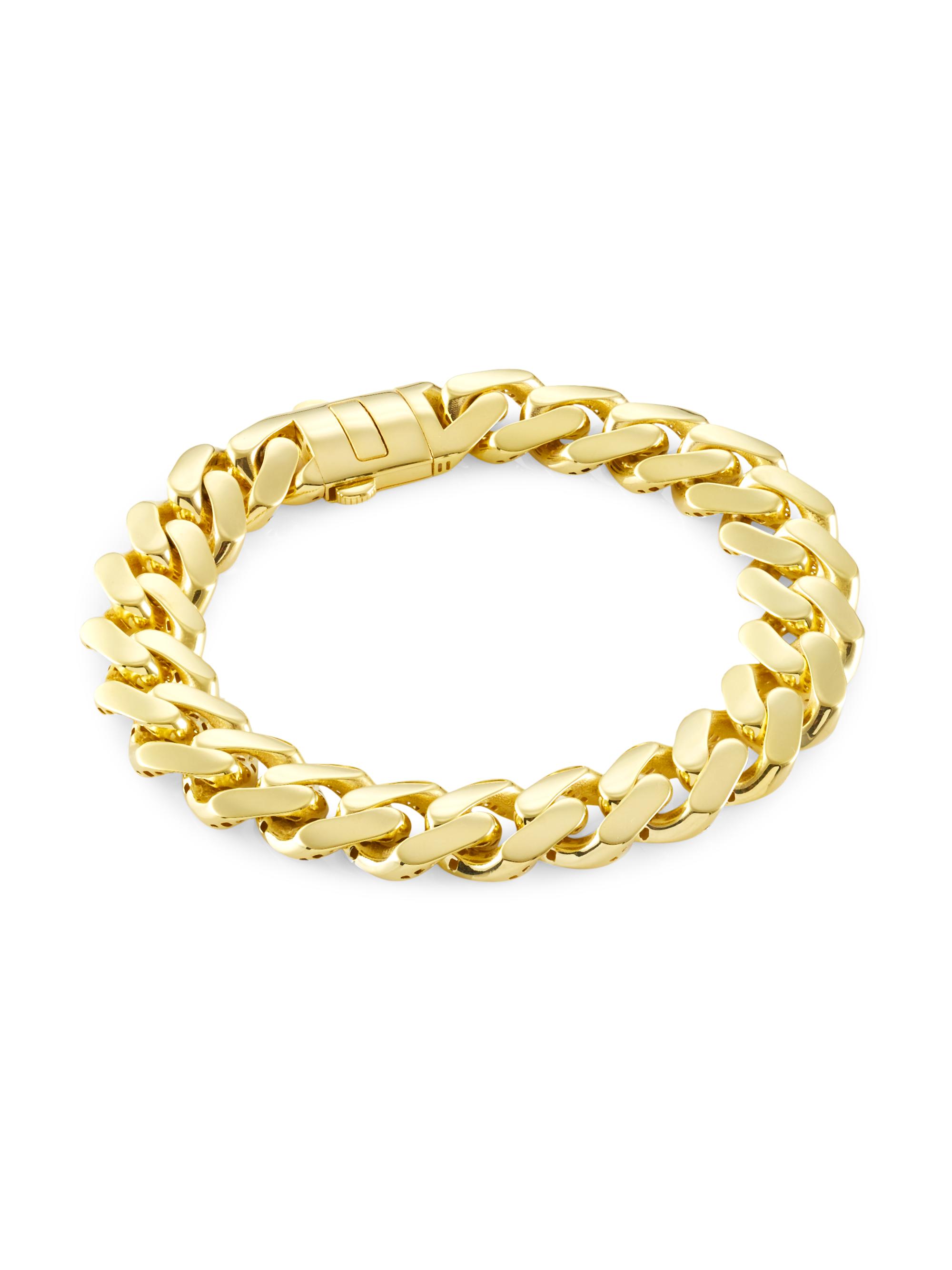 Saks Fifth Avenue Collection Men's 14K Gold Miami Cuban Chain Bracelet - Yellow Gold