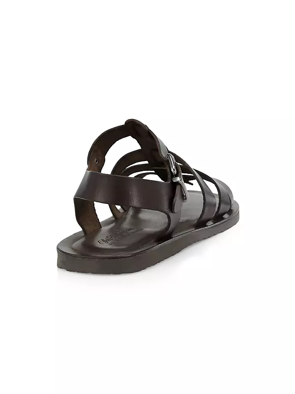 Shop Saks Fifth Avenue COLLECTION Strapped Leather Sandals