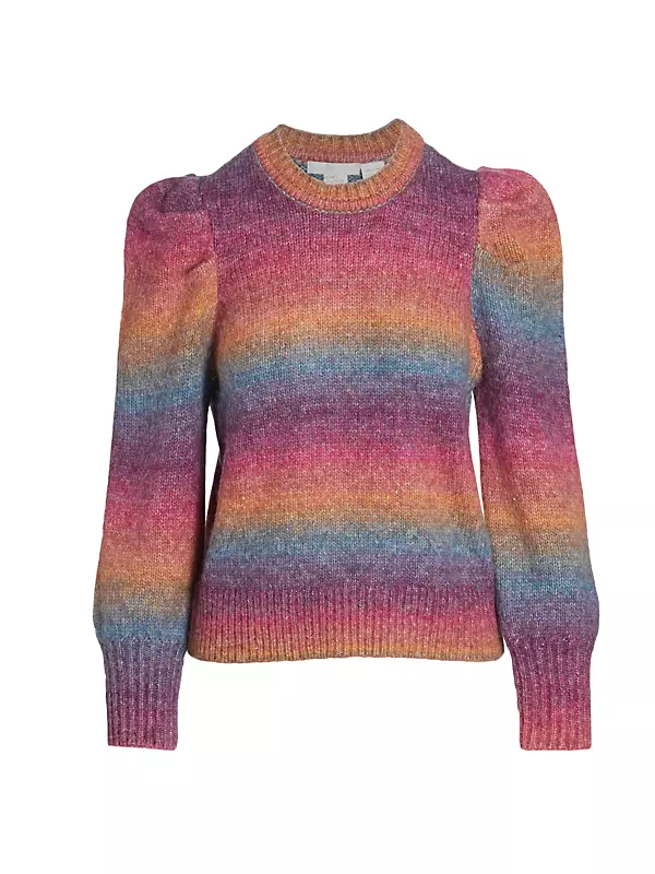 Striped Puff-Sleeve Sweater