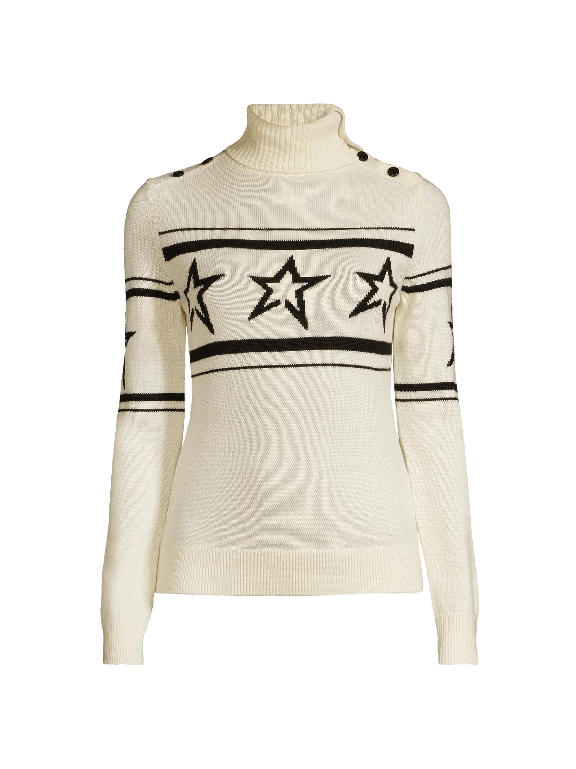 Perfect Moment Women's Intarsia Knit Turtleneck Sweater - Snow White