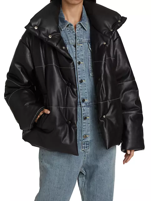 Shop En Saison Vegan Leather Puffer Jacket | Saks Fifth Avenue