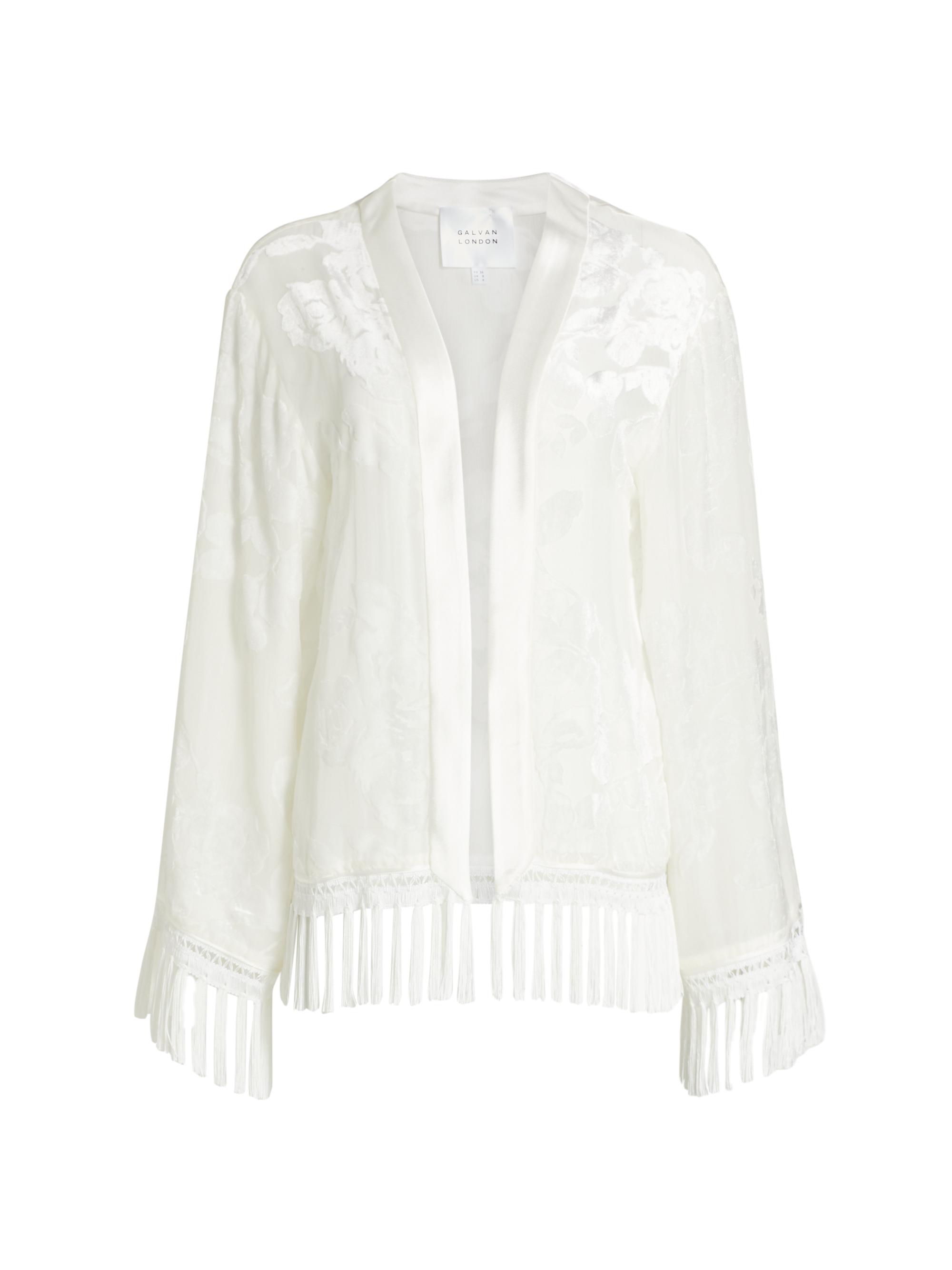 Galvan Women's Frida Floral Devoré Velvet Jacket - White