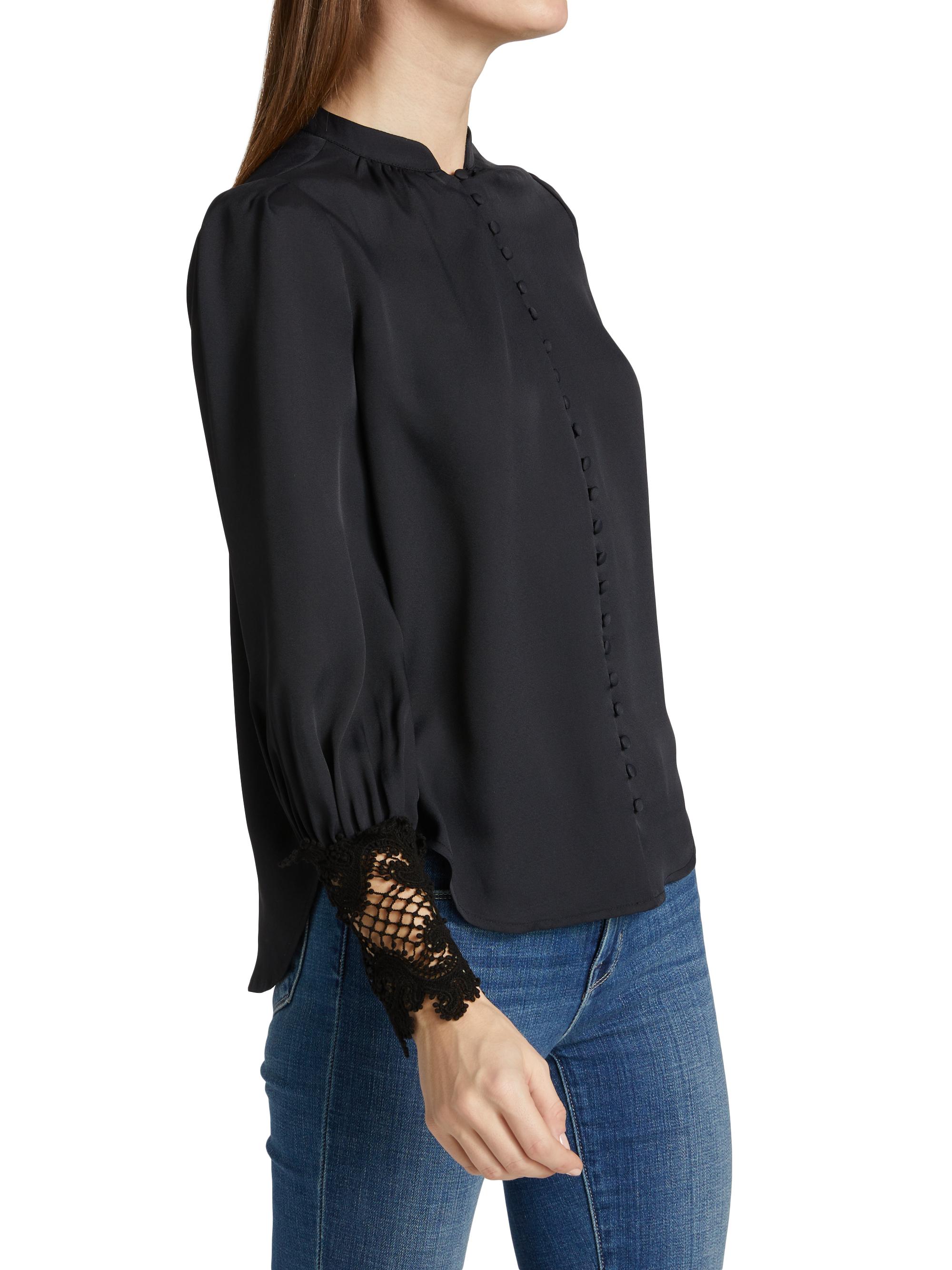 L'AGENCE Ava Lace Cuff Blouse | Saks Fifth Avenue