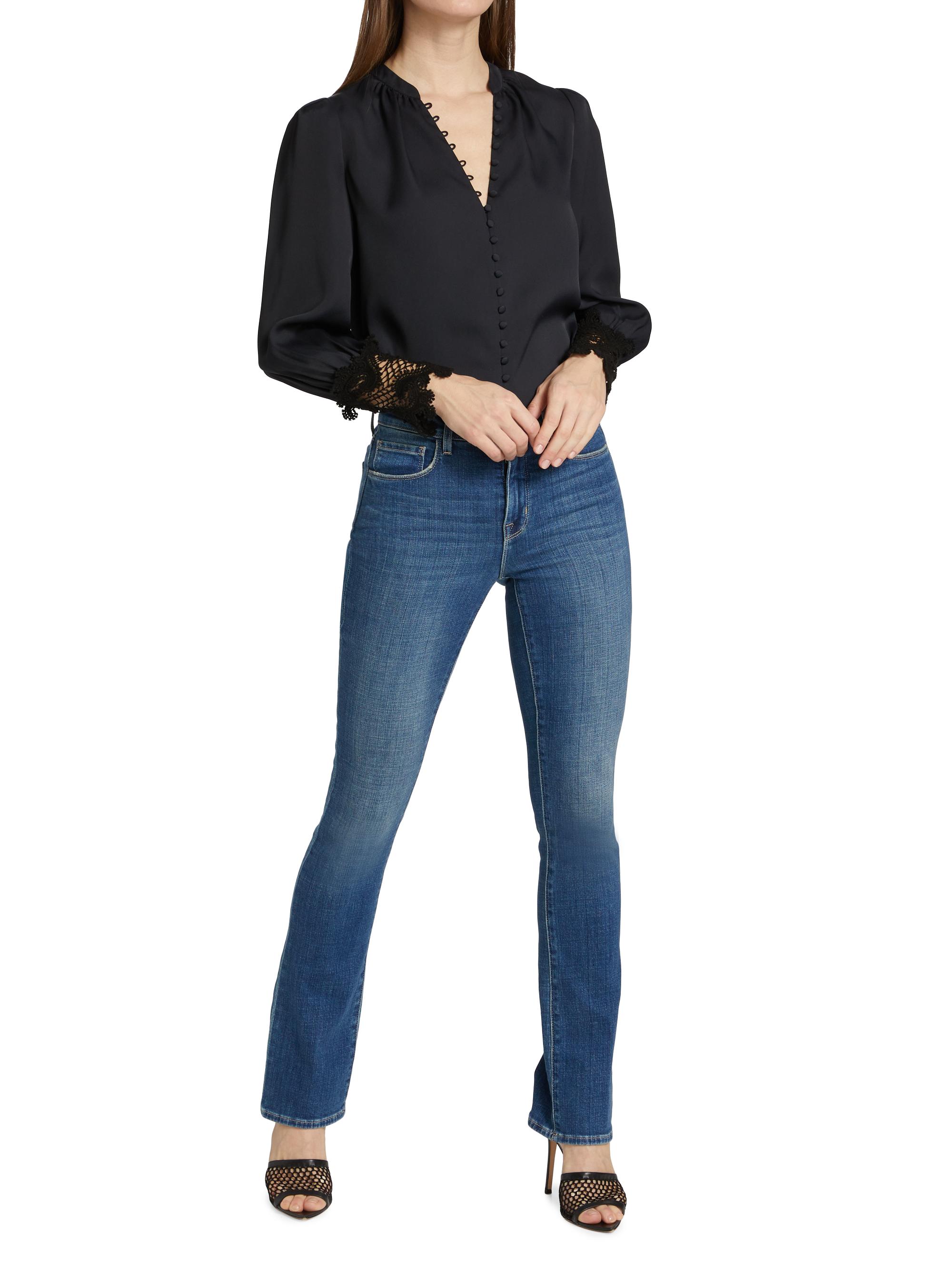 L'AGENCE Women's Ava Lace Cuff Blouse - Black | Thumbnail 2