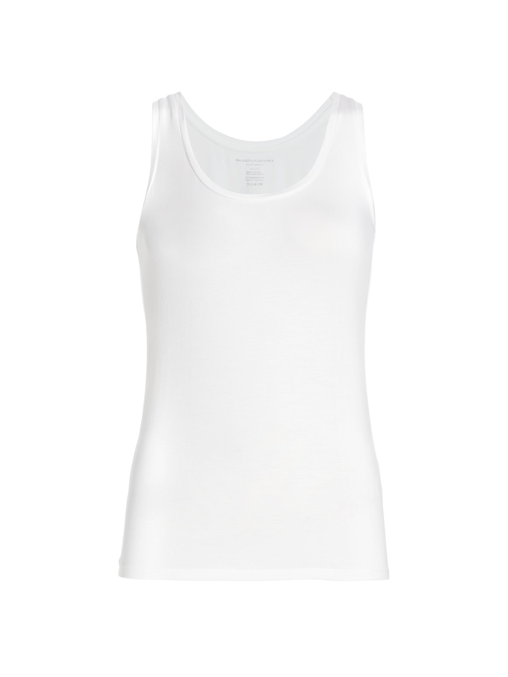 Majestic Filatures Women's Soft Touch Scoop-Neck Tank - Blanc