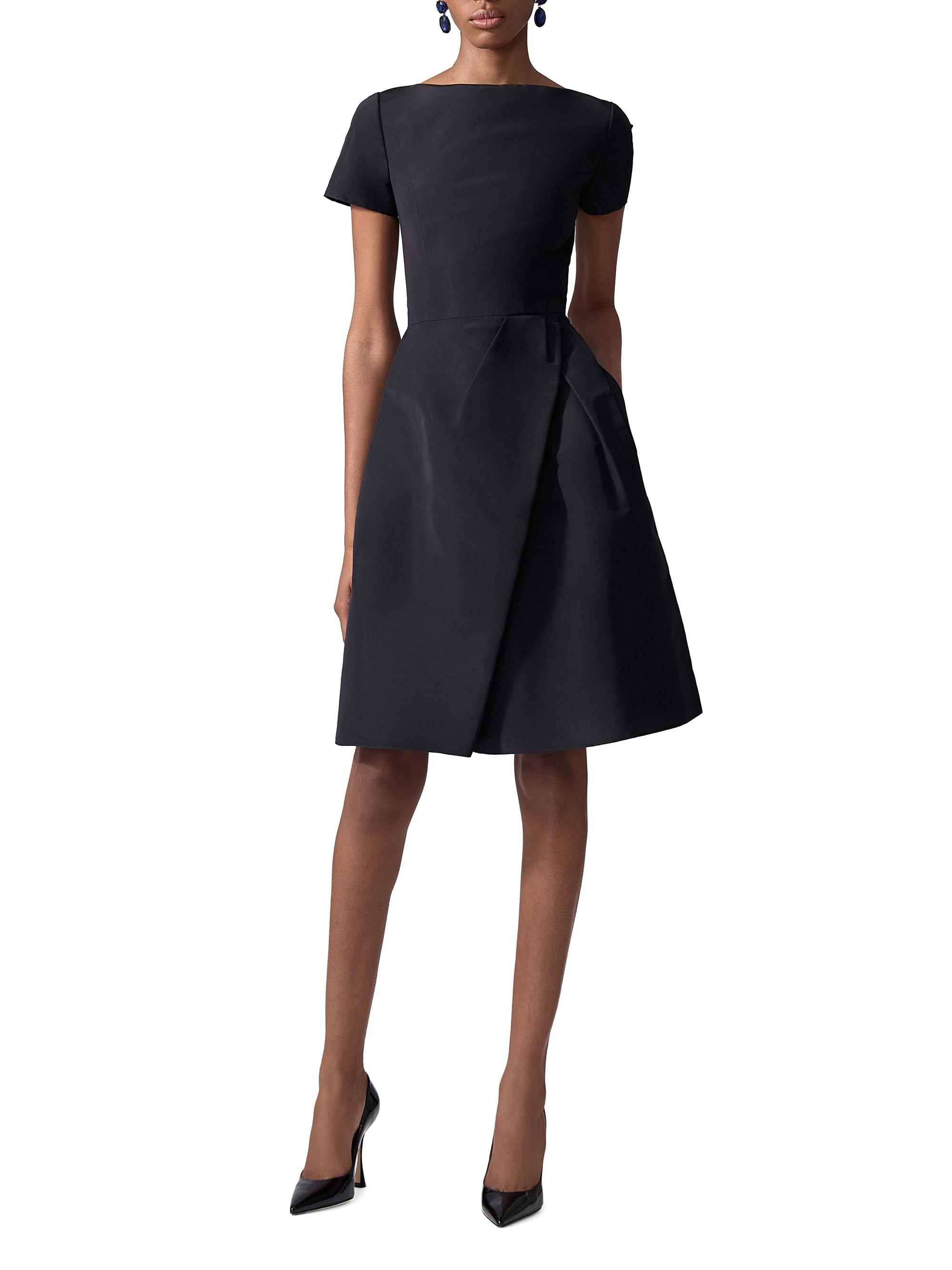 carolina herrera black dress line silhouette Shift Dress With Bows |