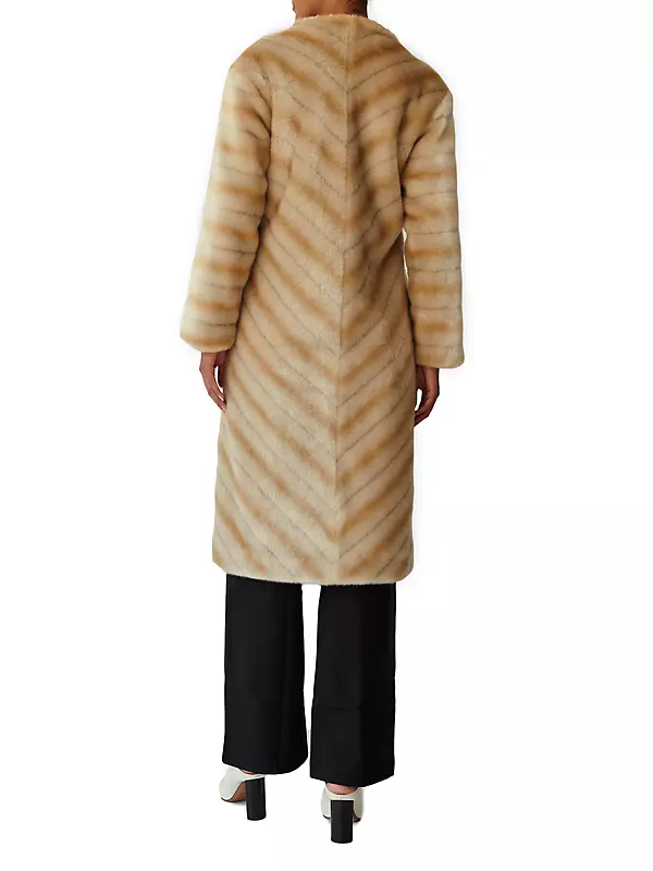 Eklonis Belted Faux Fur Coat