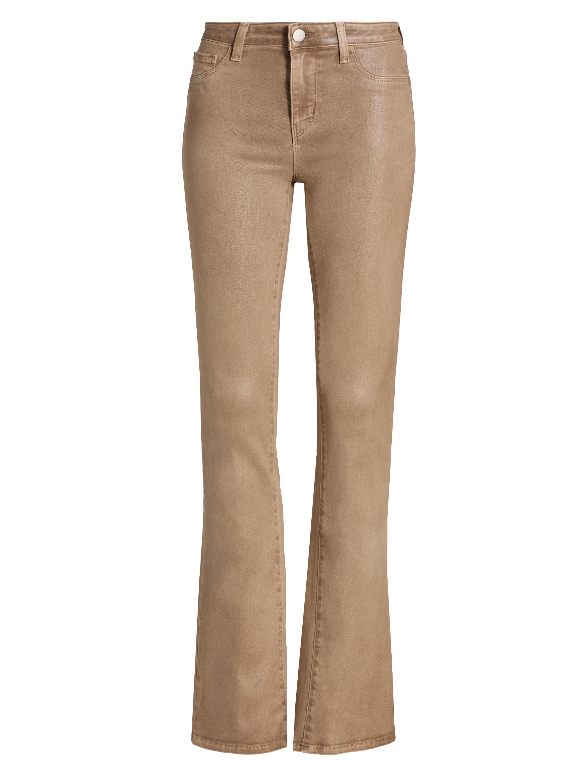 L'AGENCE Women's Selma Coated Baby Bootcut Jeans - Medium Brown