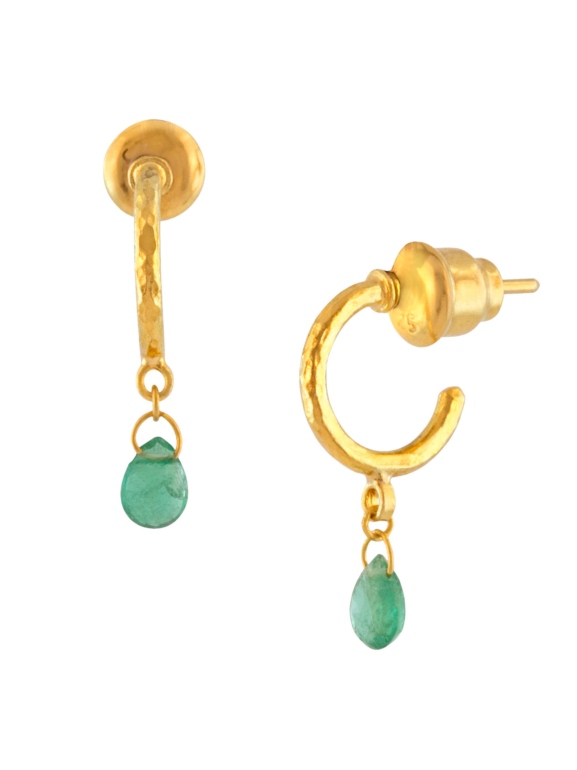 Gurhan Women's Dew Hue 24K Yellow Gold & Emerald Drop Earrings - Yellow Gold