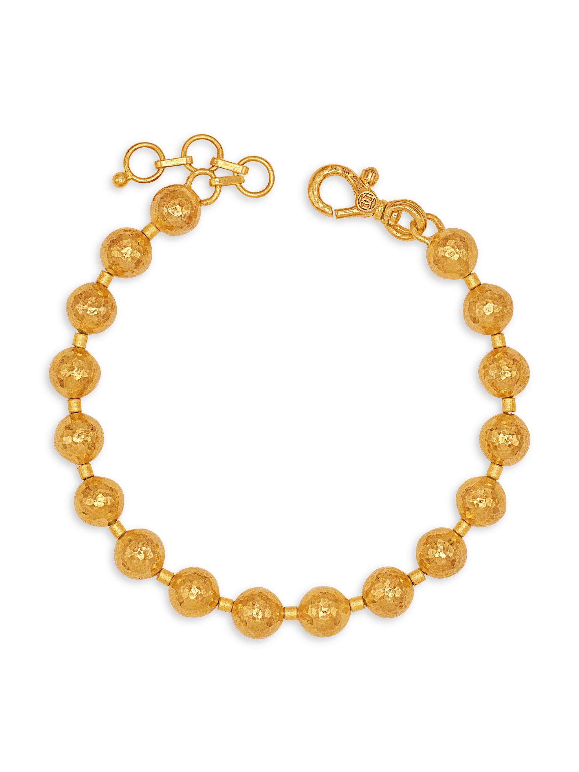 Gurhan Women's Spell 24K Gold & 22K Gold Hammered Bead Bracelet - Yellow Gold