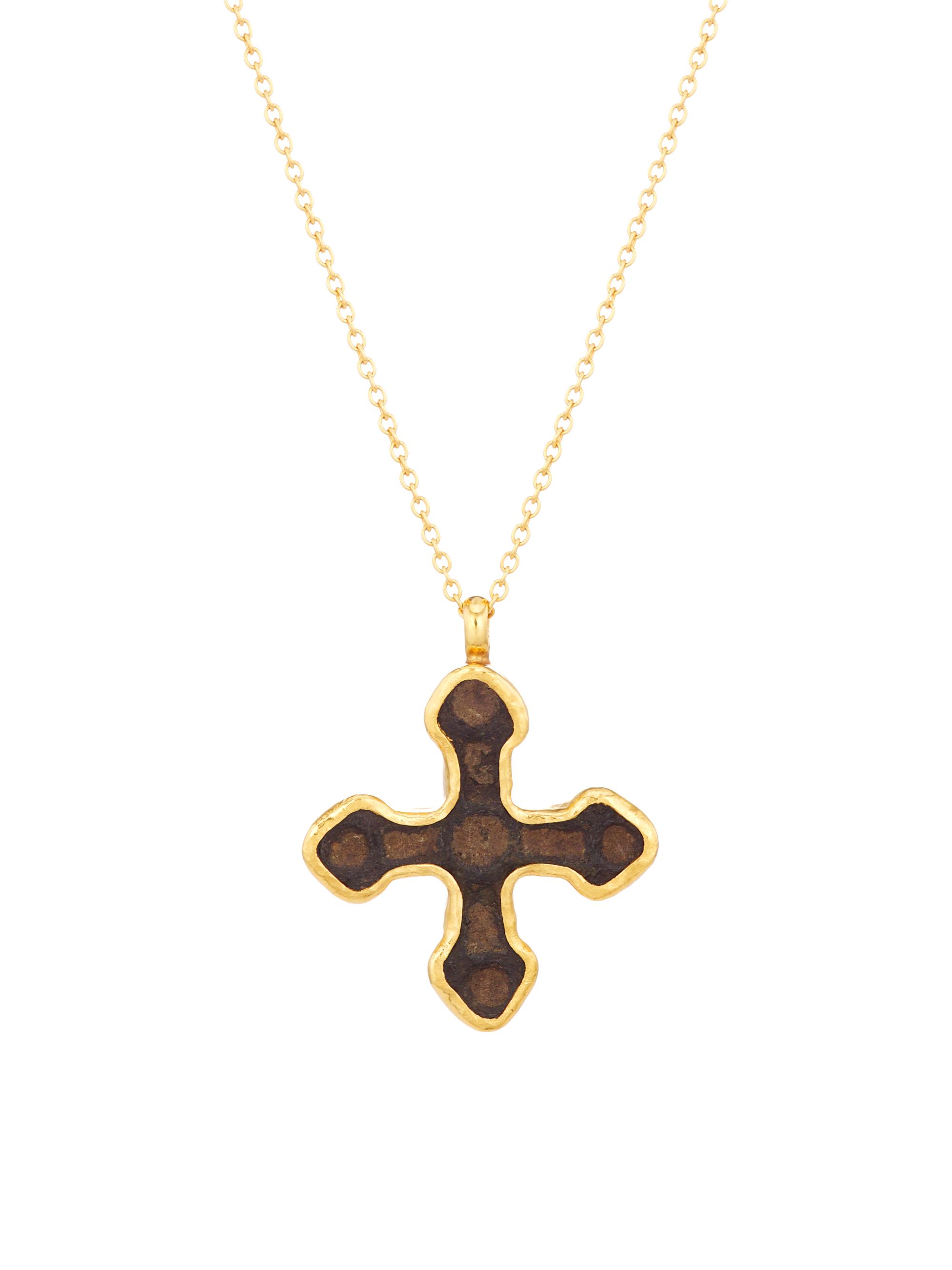 Gurhan Women's Antiquities 18-24K Yellow Gold & Bronze Cross Pendant Necklace - Yellow Gold