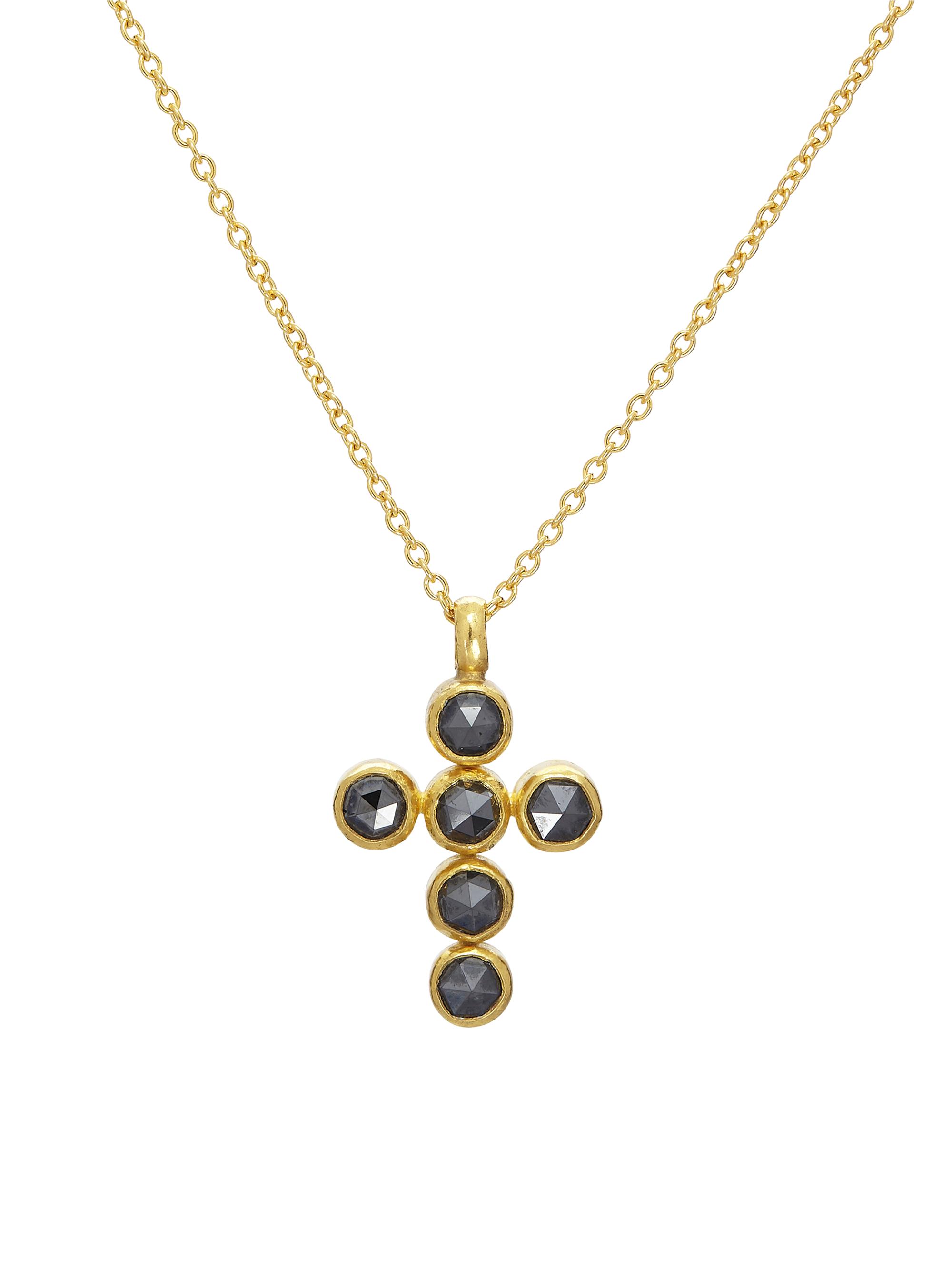 Gurhan Women's Amulet 18-24K Yellow Gold & Black Diamond Cross Pendant Necklace - Yellow Gold