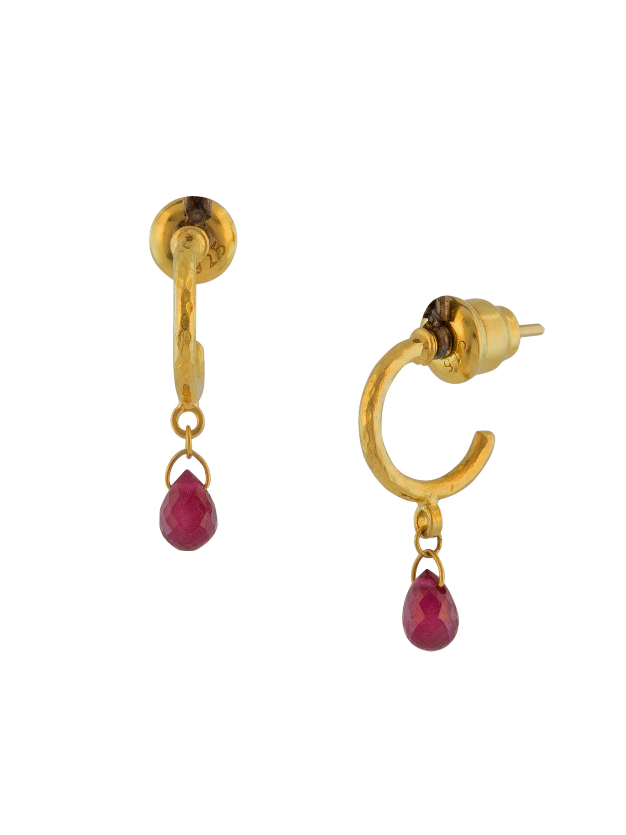 Gurhan Women's 24K Yellow Gold & Ruby  Hoop Drop Earrings - Yellow Gold