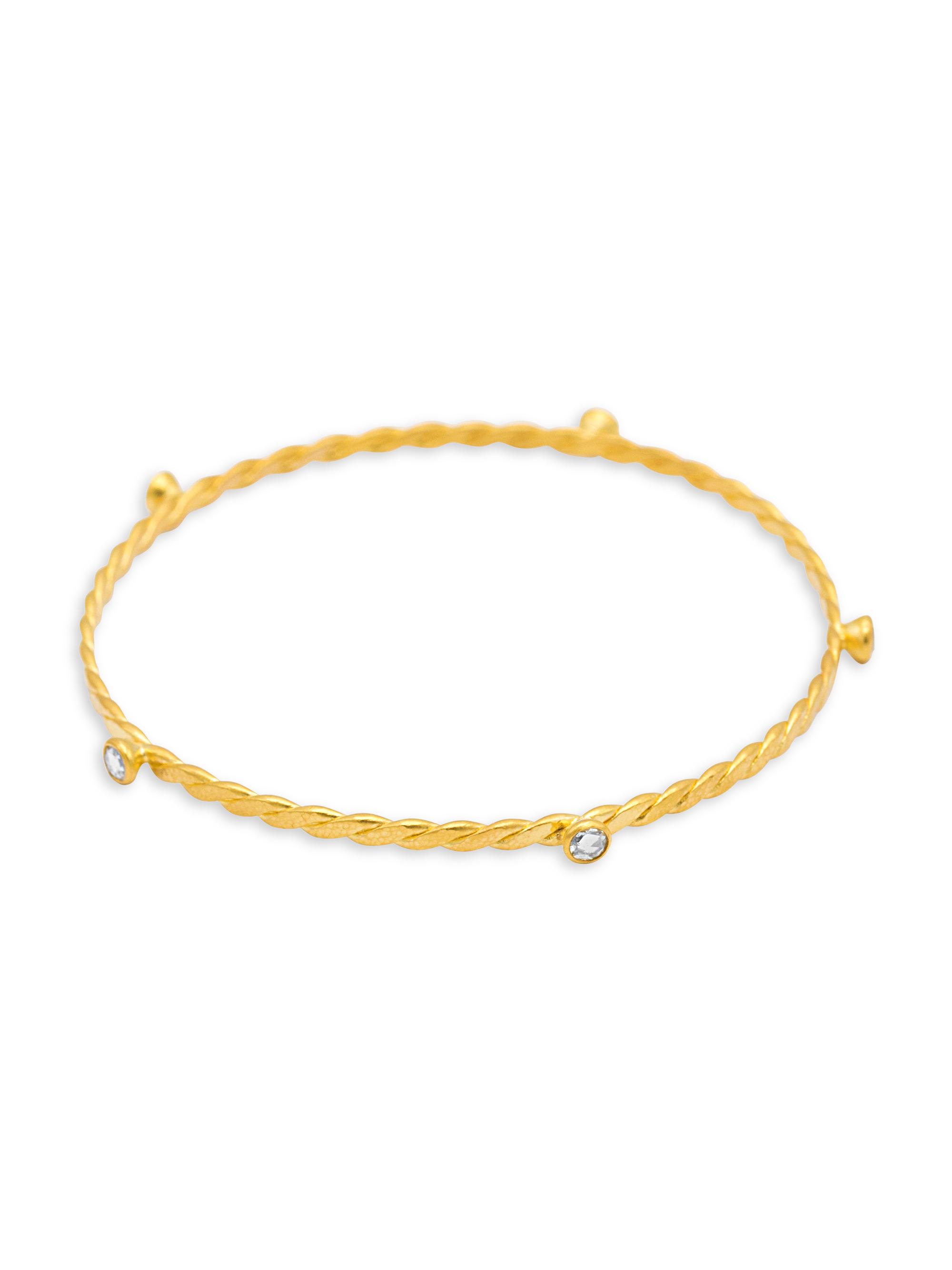 Gurhan Women's Twist 22K & 24K Yellow Gold & Diamond Twist Bangle - Yellow Gold