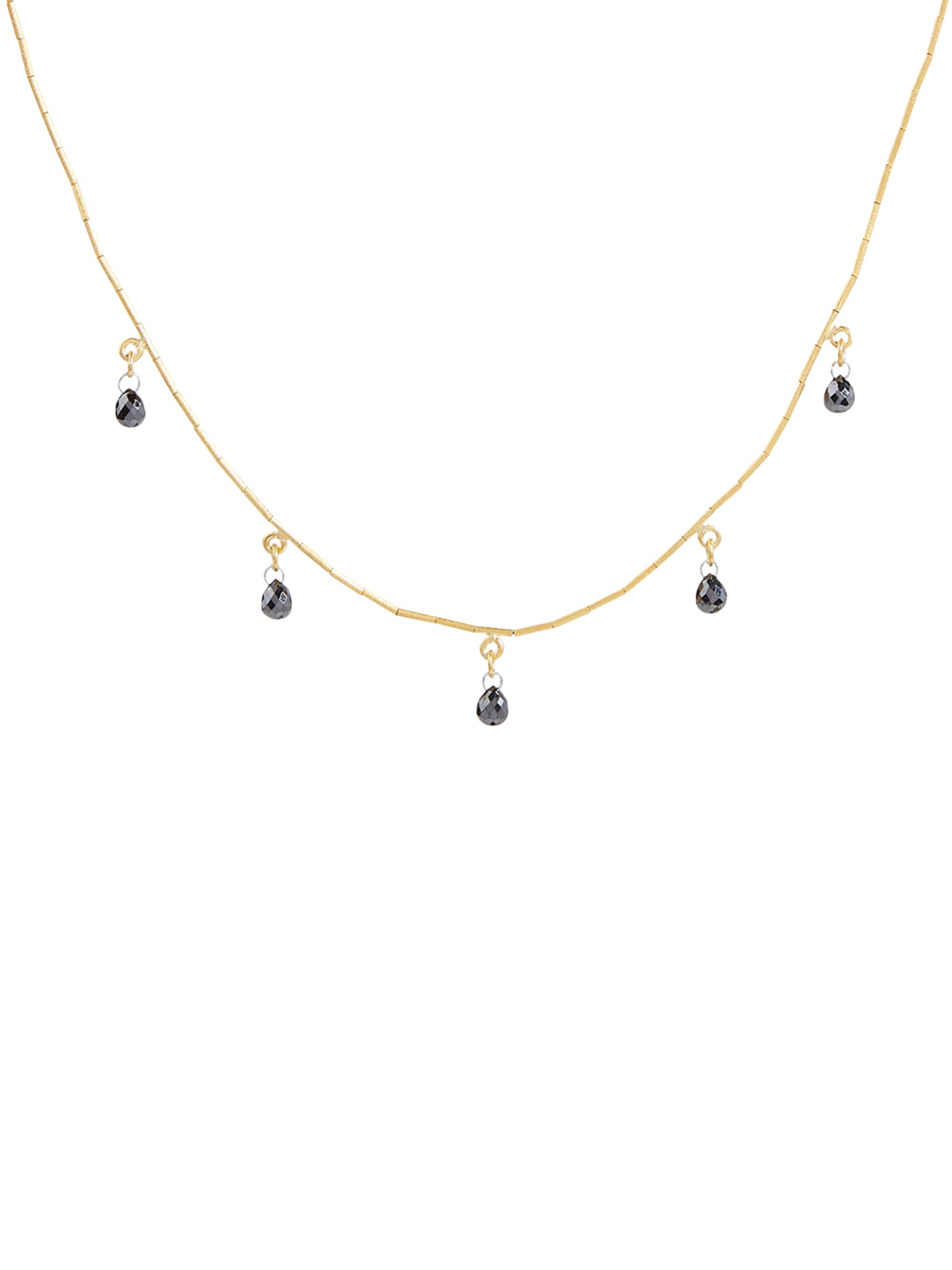Gurhan Women's Dew 24K Gold, 18K Gold & Black Diamond Necklace - Yellow Gold