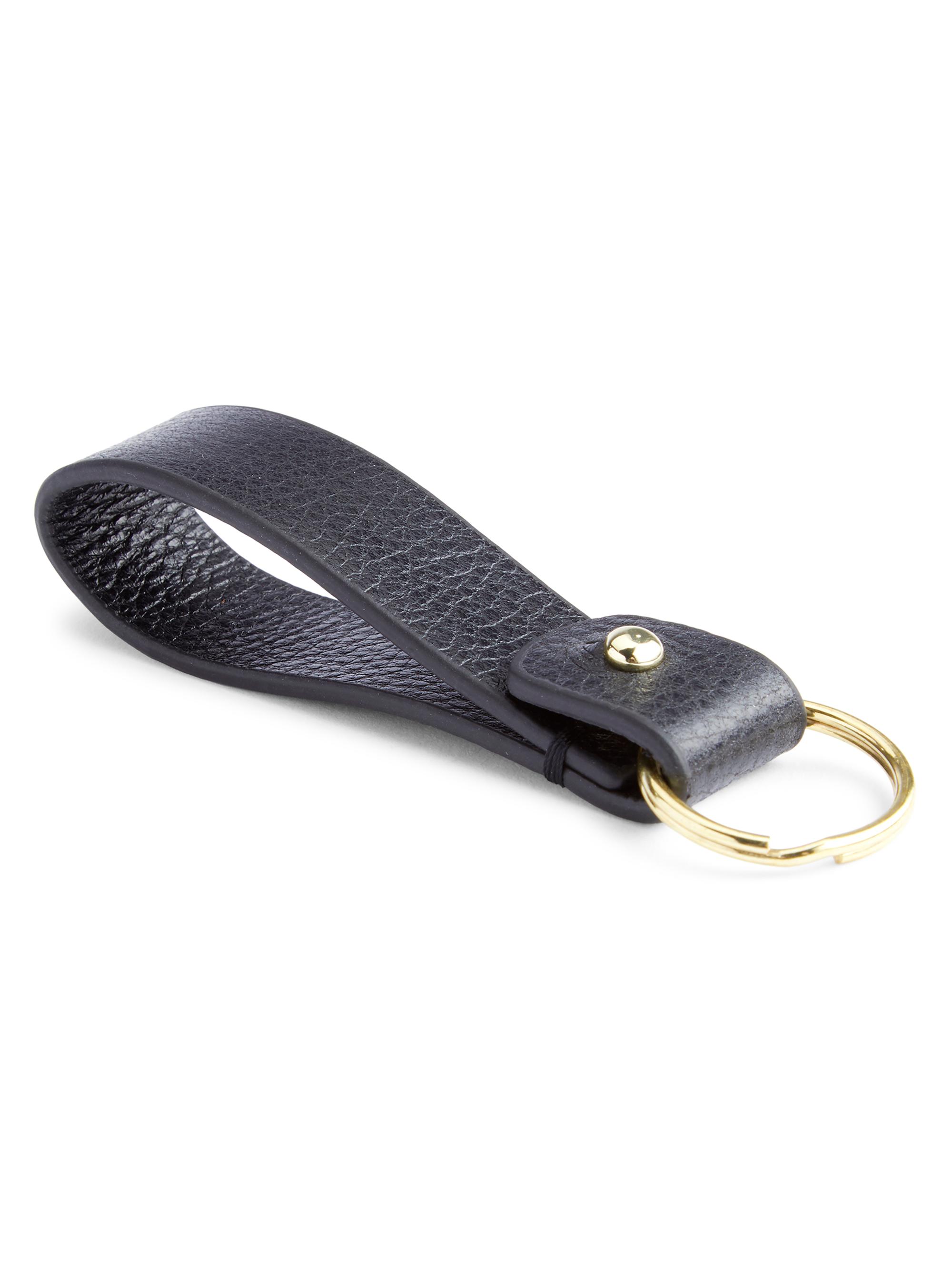 Royce New York Minimalist Leather Key Fob - Black