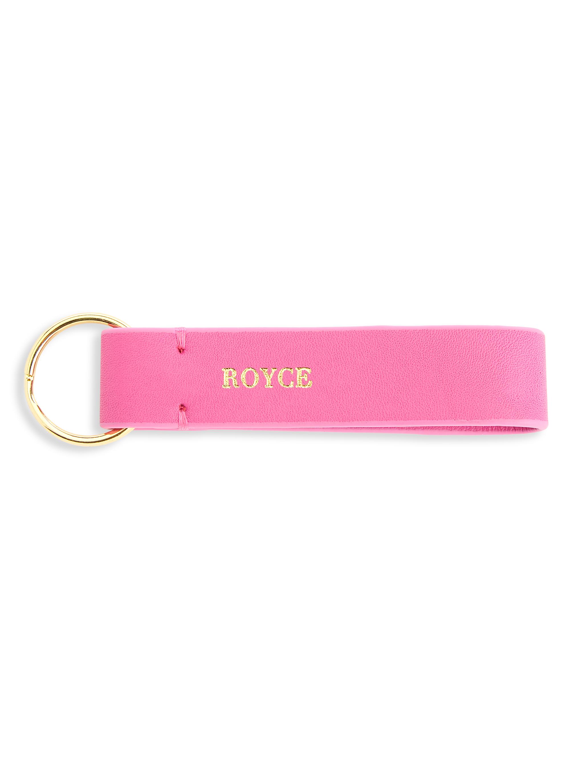 Royce New York Minimalist Leather Key Fob - Bright Pink | Thumbnail 5