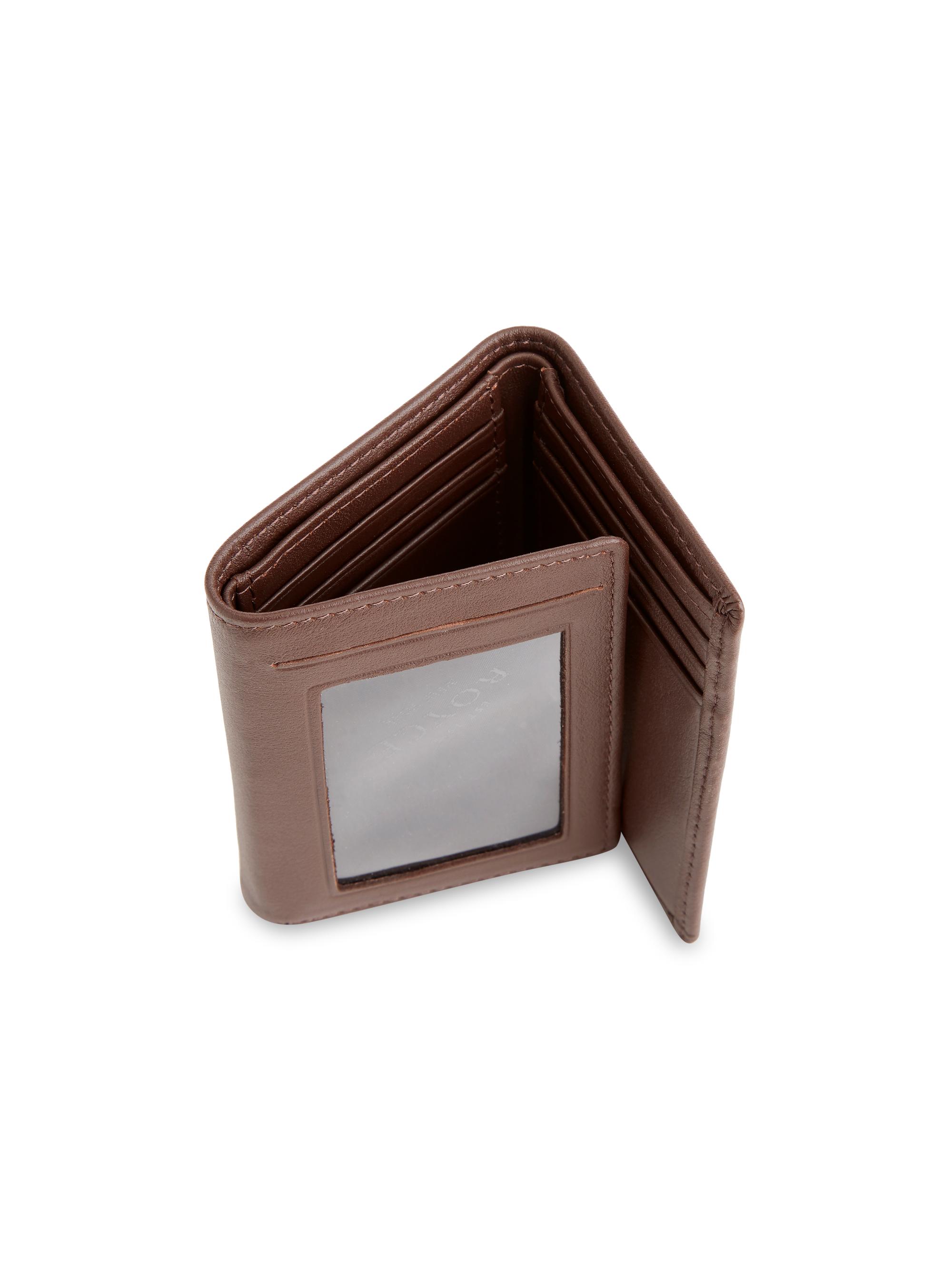 Royce New York Tri-Fold Leather Wallet - Brown | Thumbnail 3